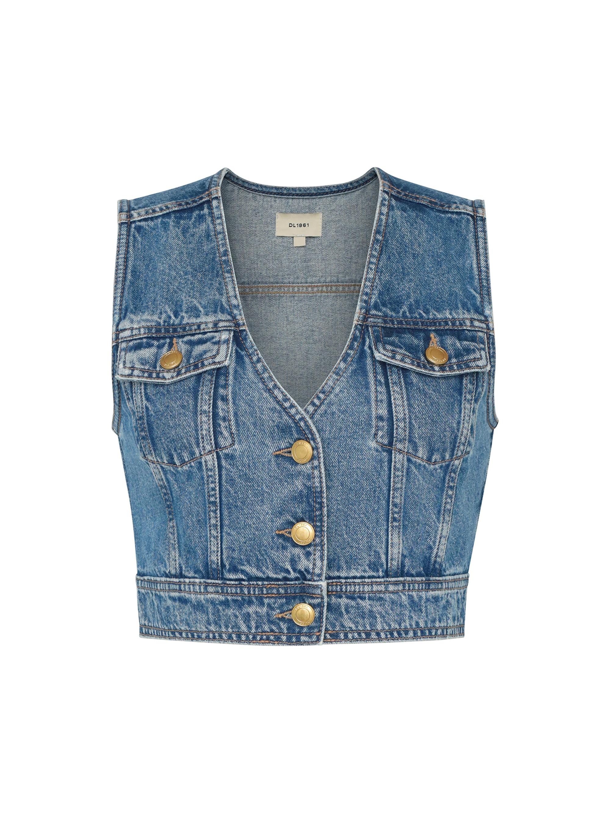 DL1961 Premium Denim Women's Denim Vest - Endless Sea