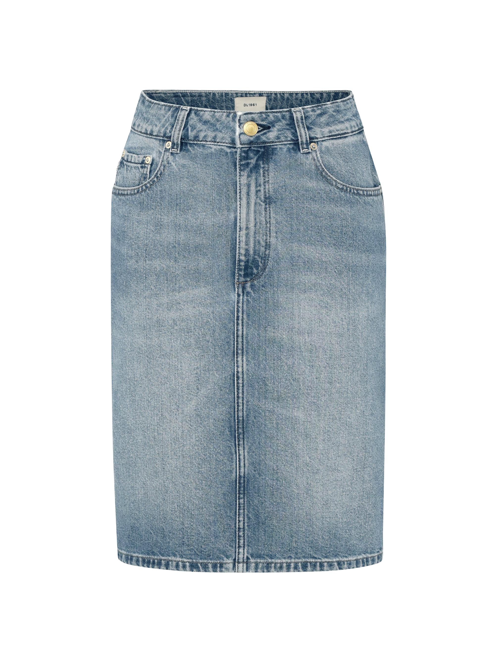 DL1961 Women's Lexie Knee Length Denim Skirt - Endless Sea
