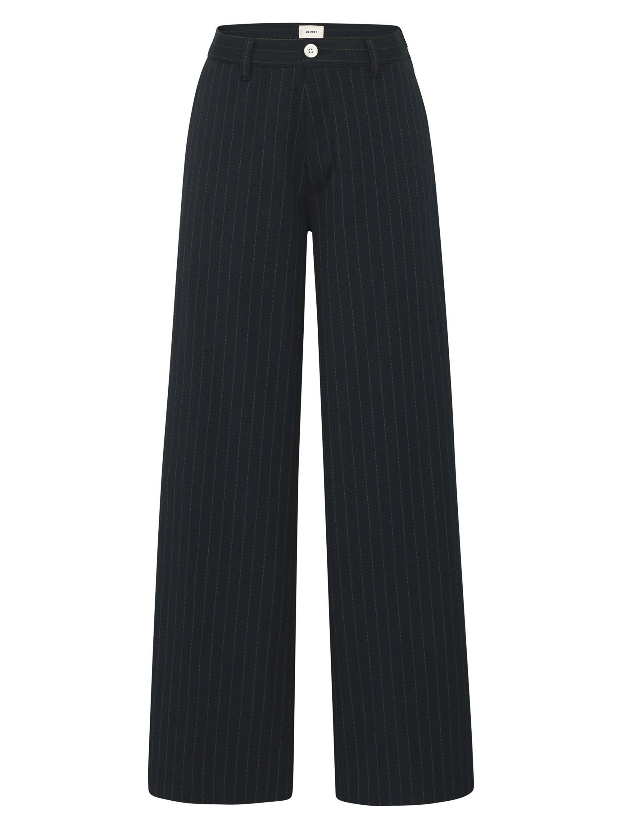 DL1961 Premium Denim Women's Zoie Wide Leg Relaxed Pants - Pinstripe