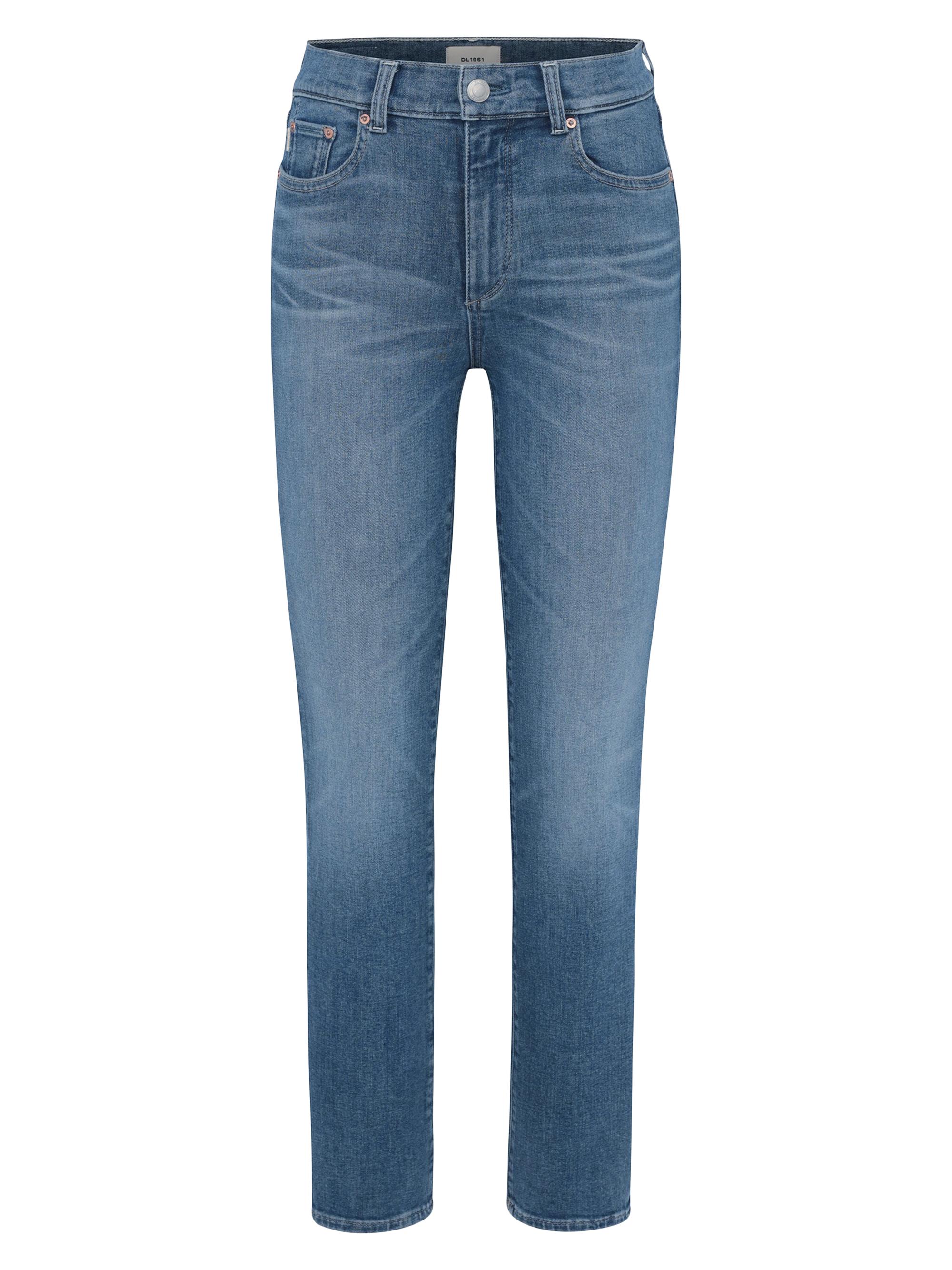 DL1961 Premium Denim Women's Mara Straight Mid Rise Instasculpt Ankle Jeans - Ocean City