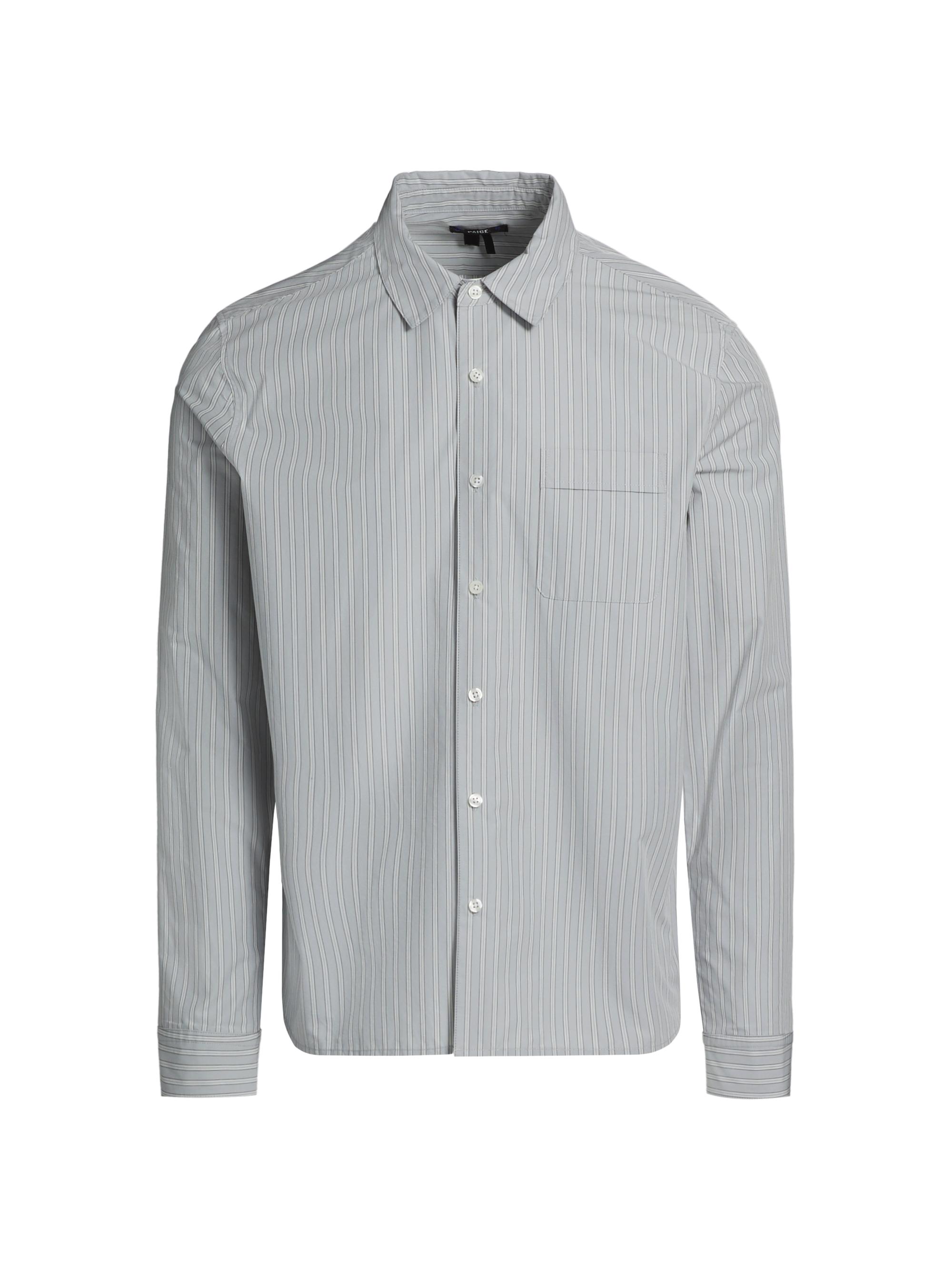 Paige Men's Radovan Stripe Cotton Shirt - Moon Shadow Stripe