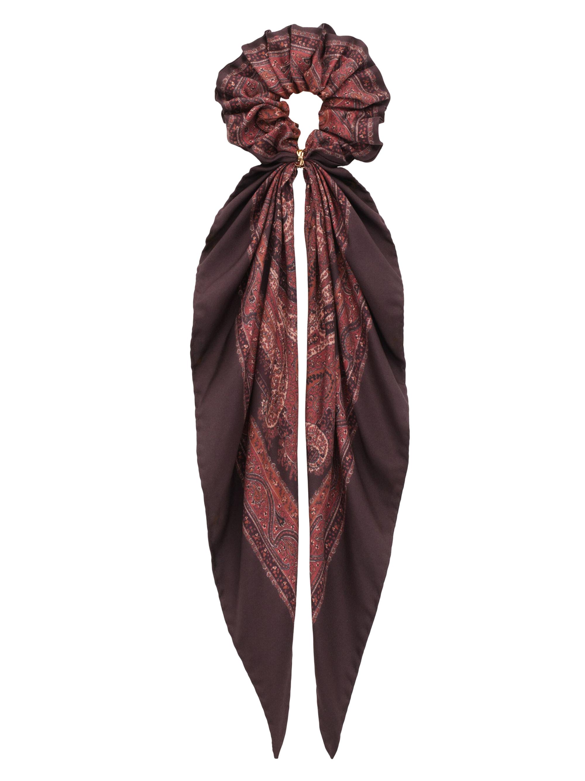 Saint Laurent Women's Cassandre Scrunchie in Paisley Silk Twill - Multicolored