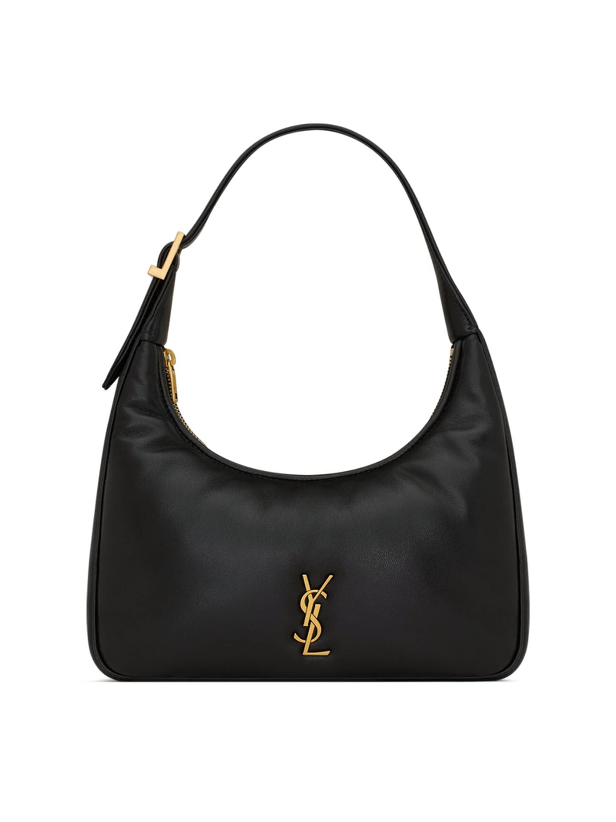 Saint Laurent Women's Calypso Mini Hobo Bag in Plunged Lambskin - Black
