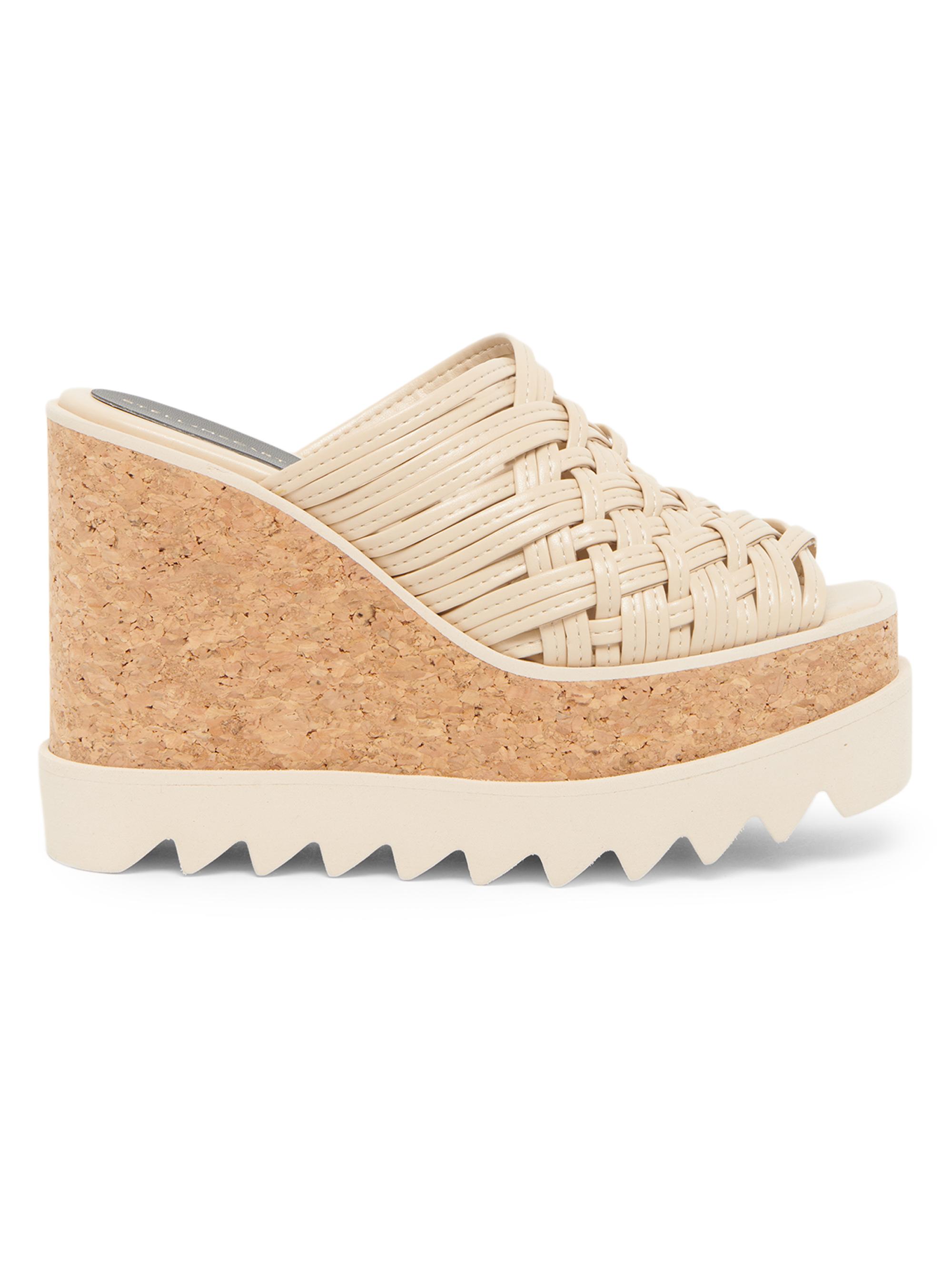 Stella McCartney Women's Sneak-Elyse 105MM Platform Wedge Sandals - Ecru