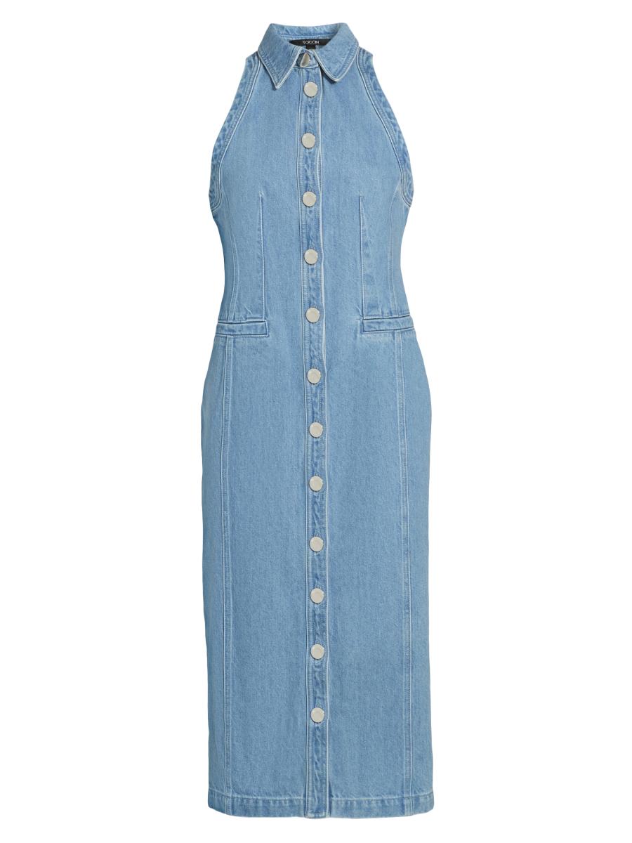 shelby and palmer denim dress SHELBY & PALMER Boutique Denim Blue Jeans Dress Super Cute Trendy Womens  Size 8