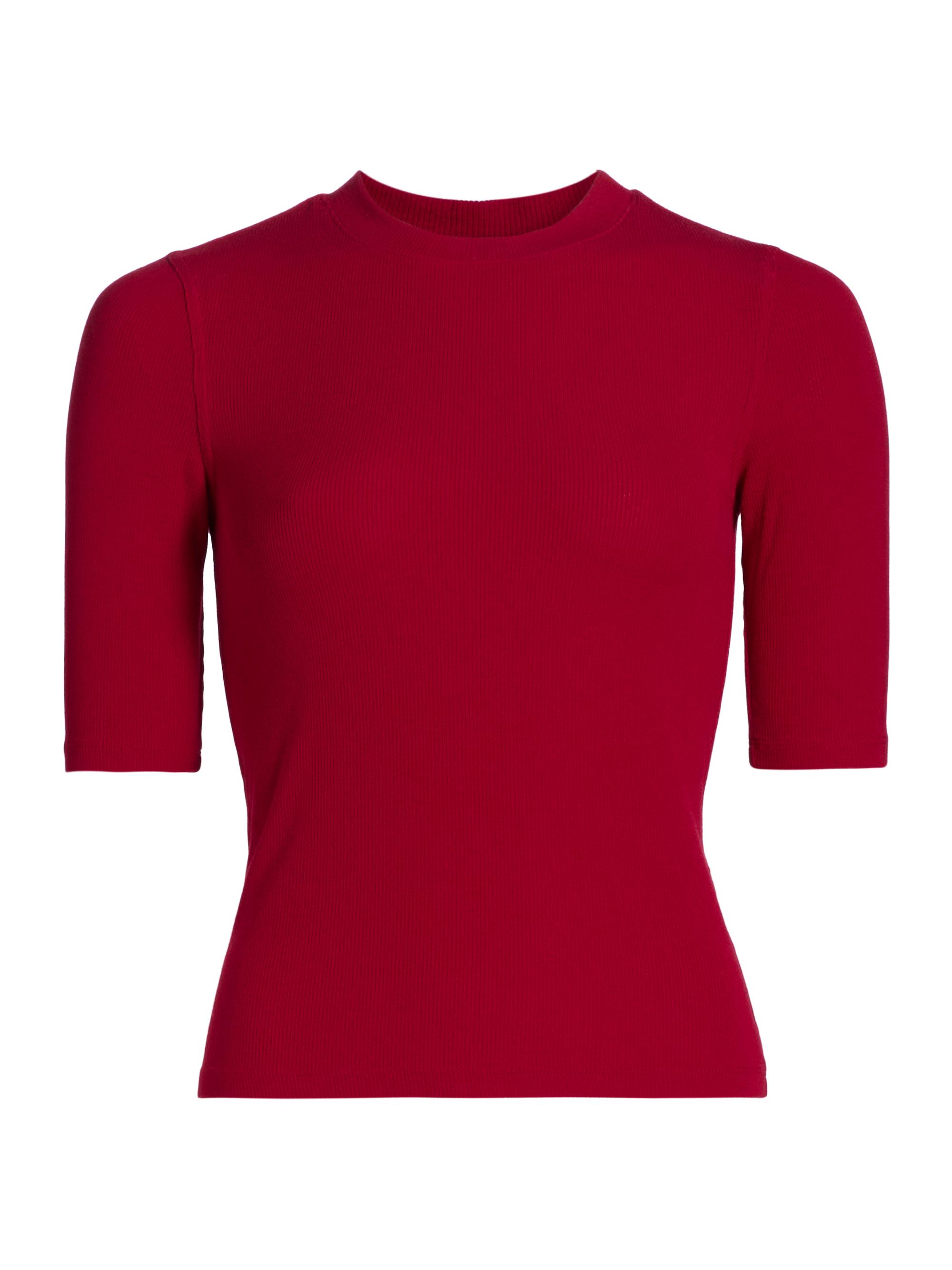 FRAME Women's Rib Crewneck T-Shirt - Black