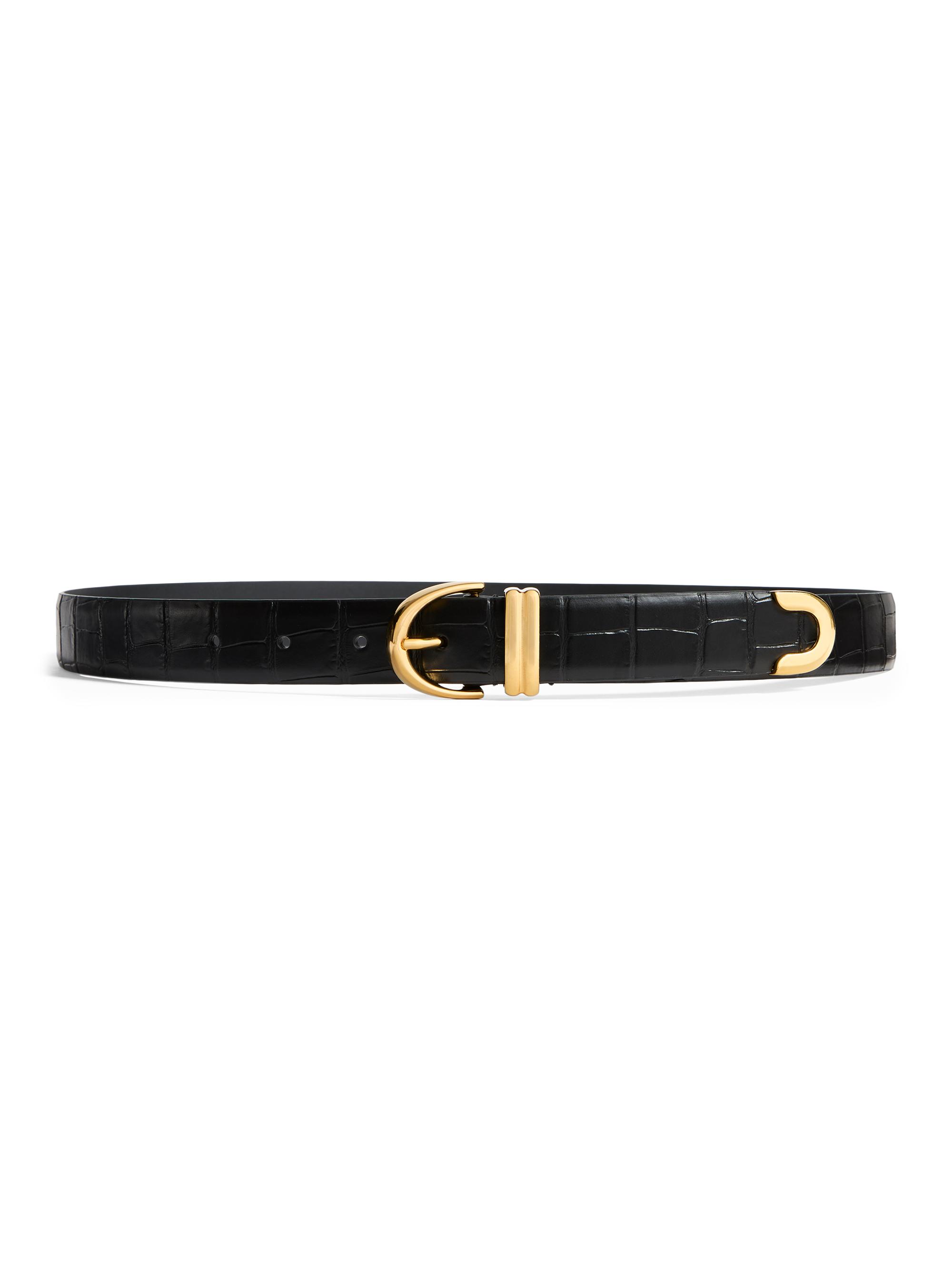 Khaite Women's Bambi Embossed Skinny Belt - Black