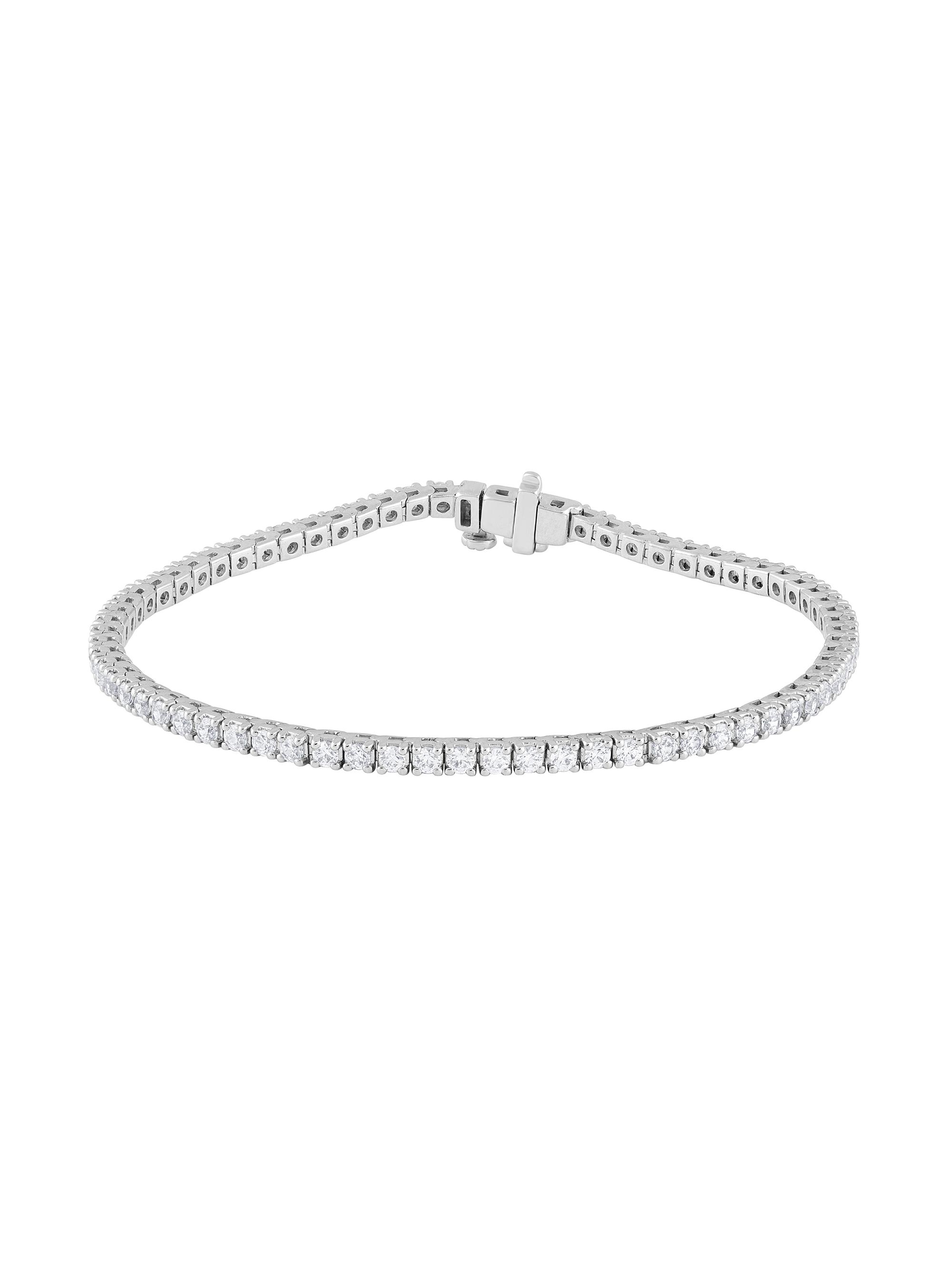 Saks Fifth Avenue Collection Women's 14K White Gold & 3.00 TCW Diamond Tennis Bracelet - White