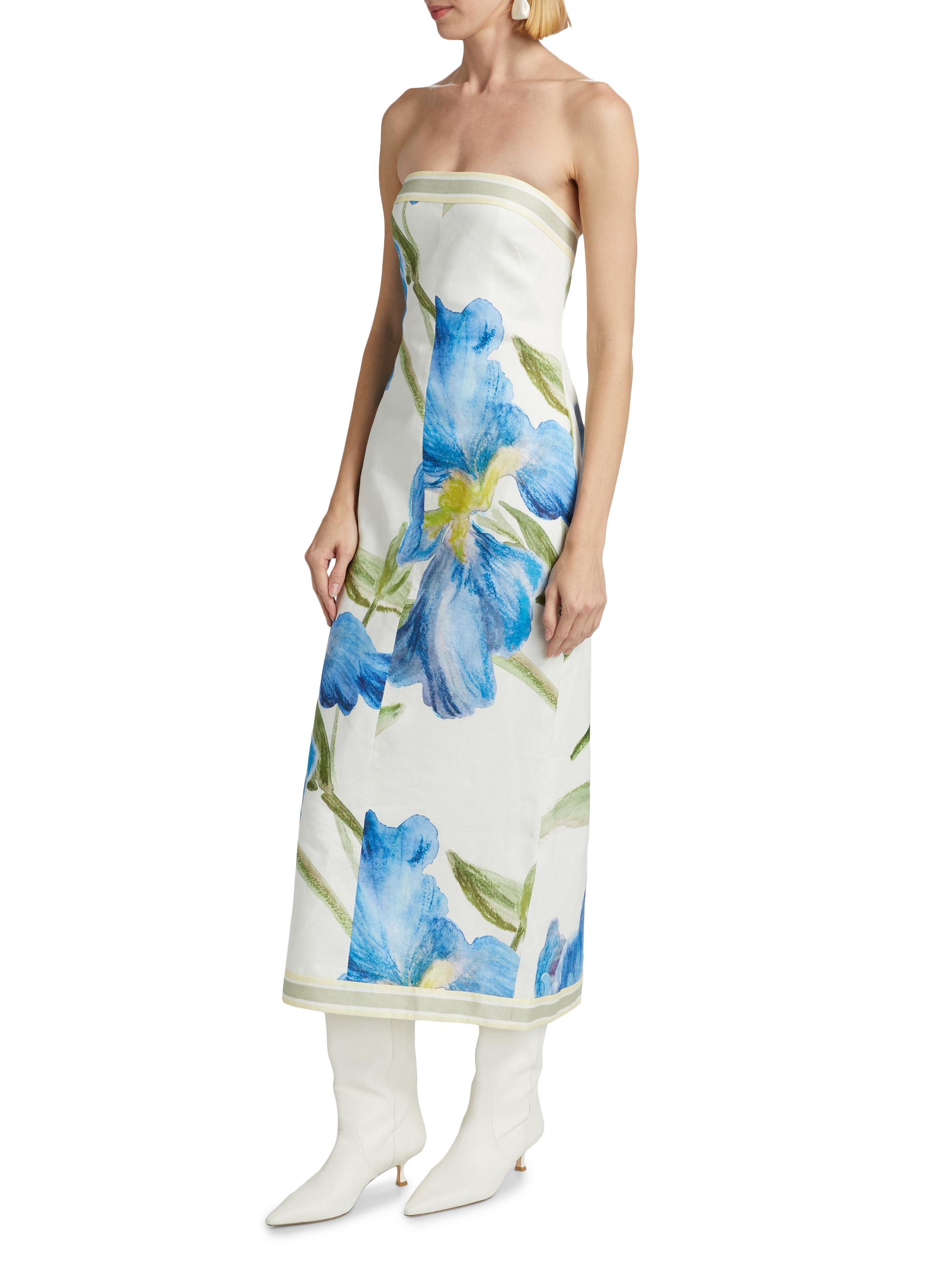 Significant Other Tess Floral Cotton Strapless Midi-Dress | Saks