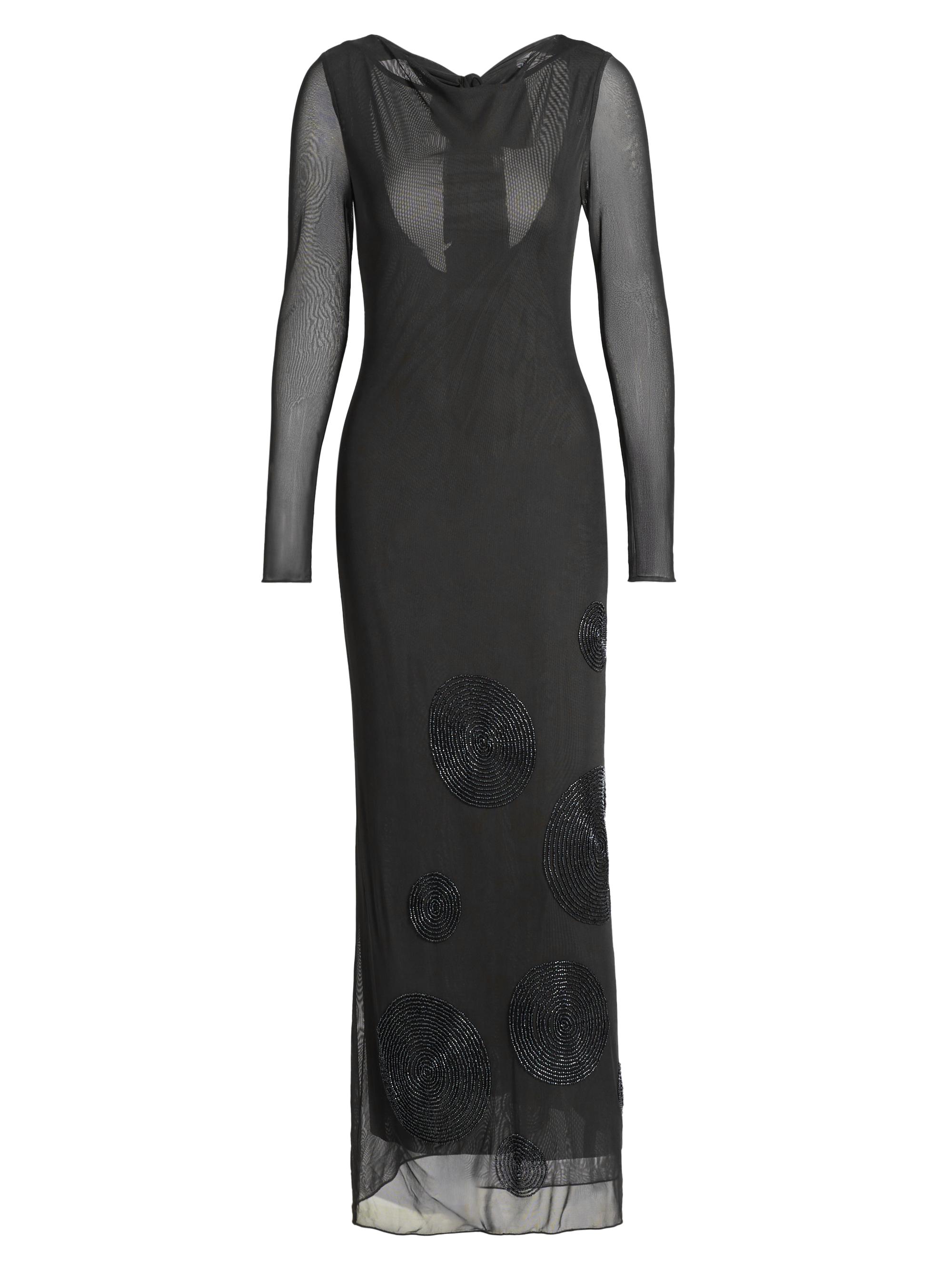 Significant Other Women's Chelsea Sheer Mesh Beaded Maxi-Dress - Charcoal