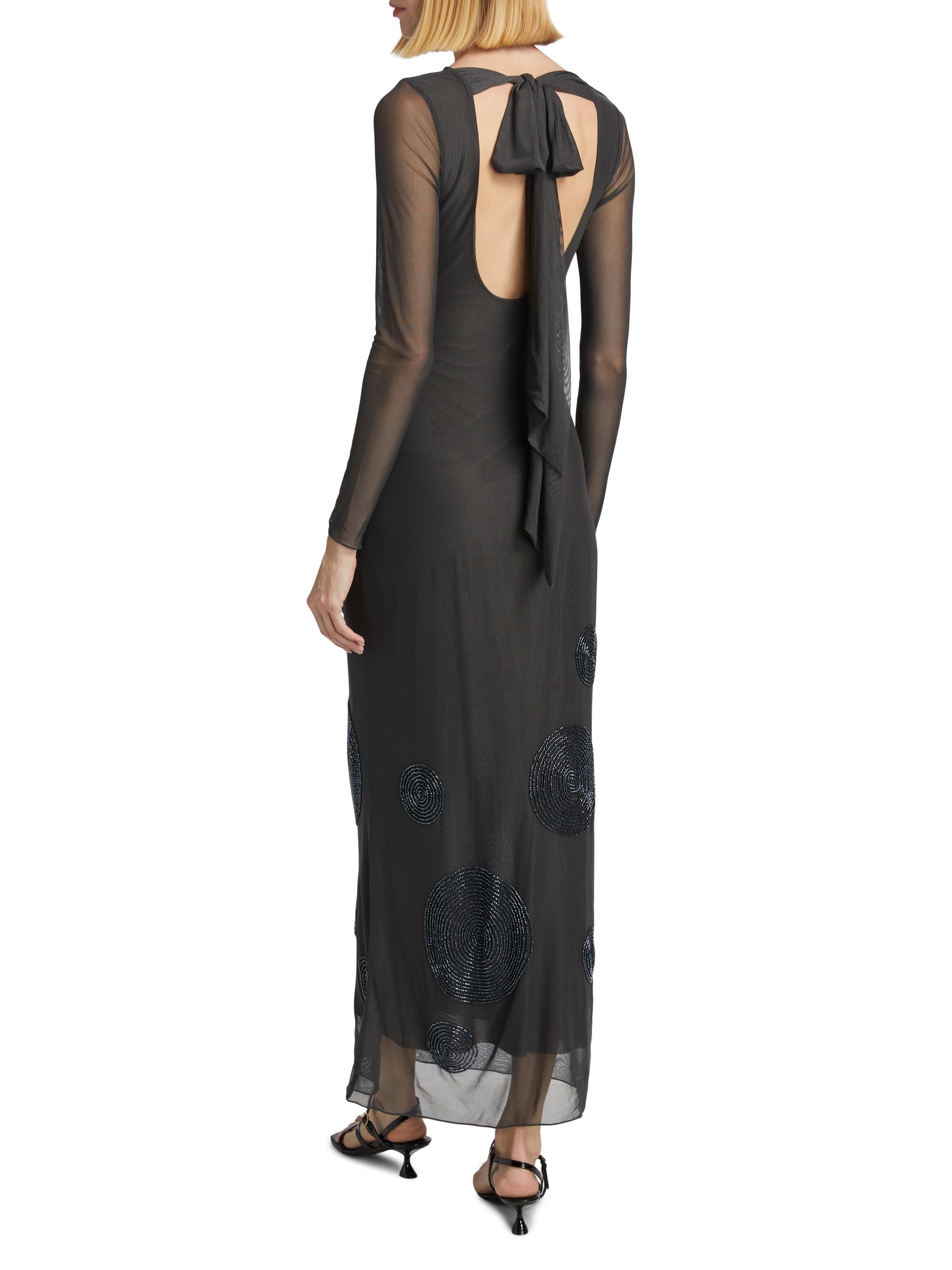 sheer beaded maxi dress BEADED STRAPLESS TULLE SLIT GOWN BY LADIVINE CD0230 AMETHYST / 6