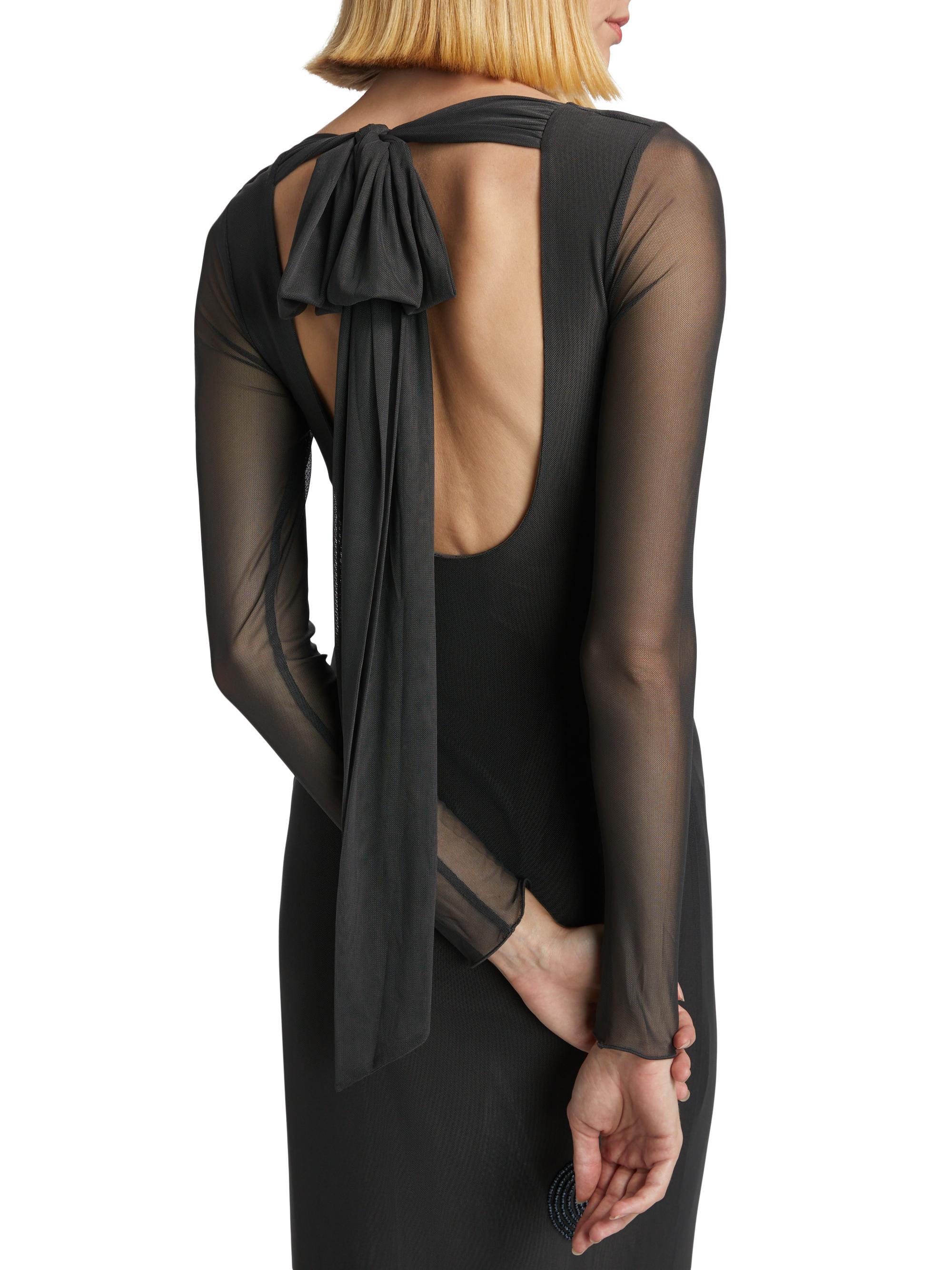 chelsea mesh dress Significant Other Women's Chelsea Sheer Mesh Beaded Maxi-Dress - Charcoal