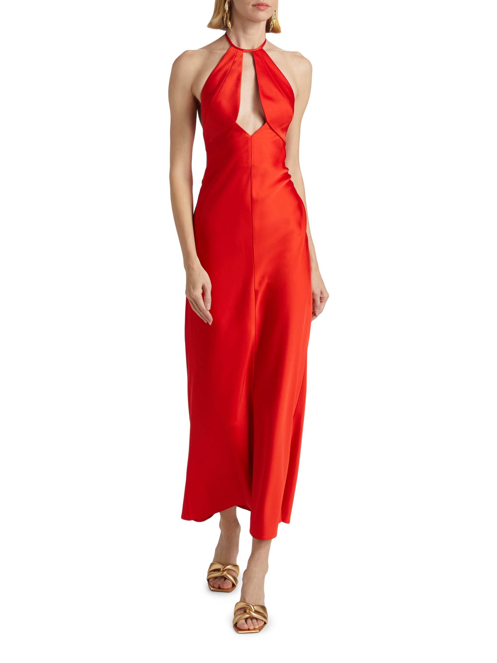 Significant Other Becca Satin Halterneck Midi-Dress | Saks Fifth Avenue