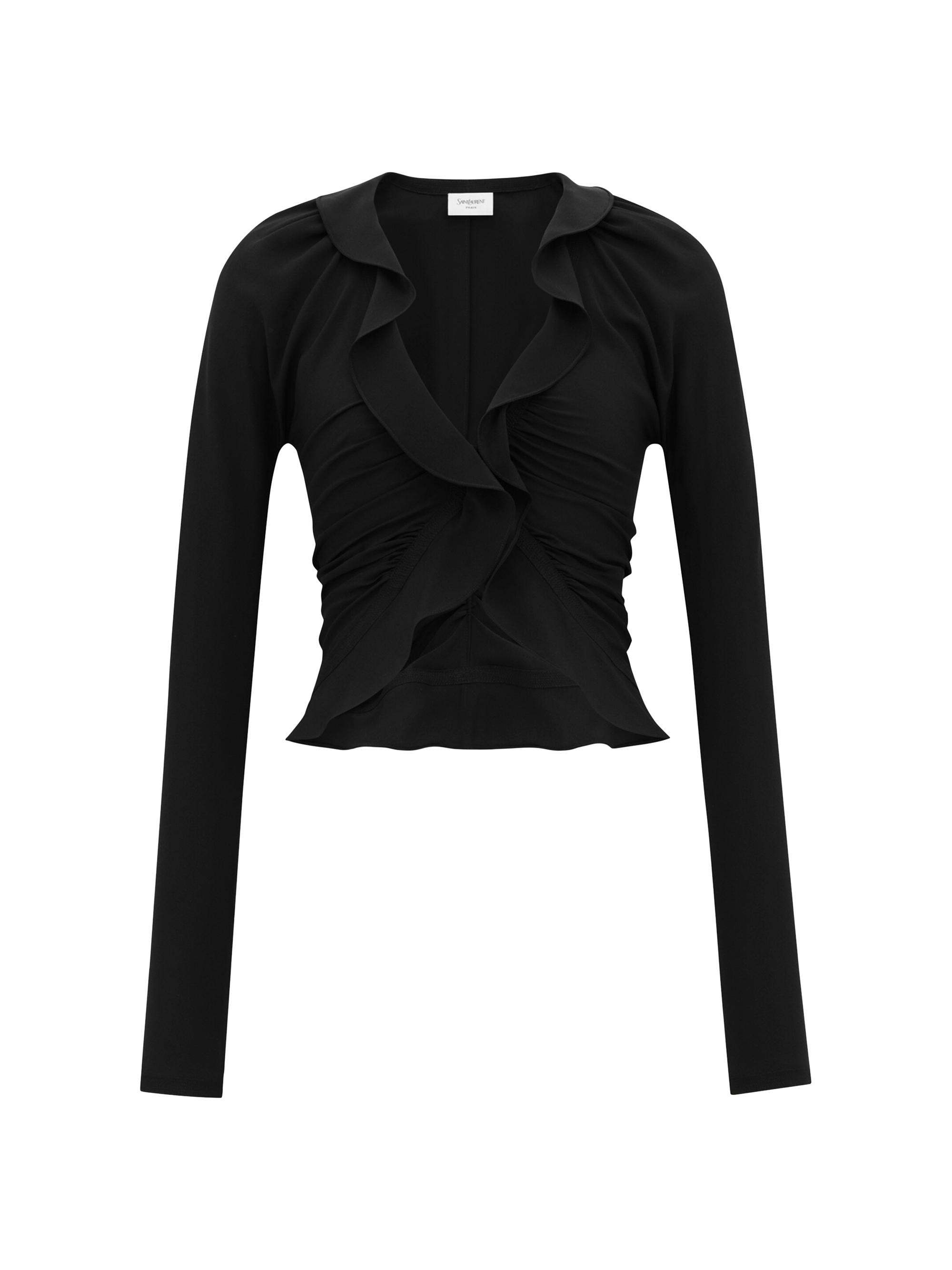 Saint Laurent Women's Ruffled Blouse - Noir