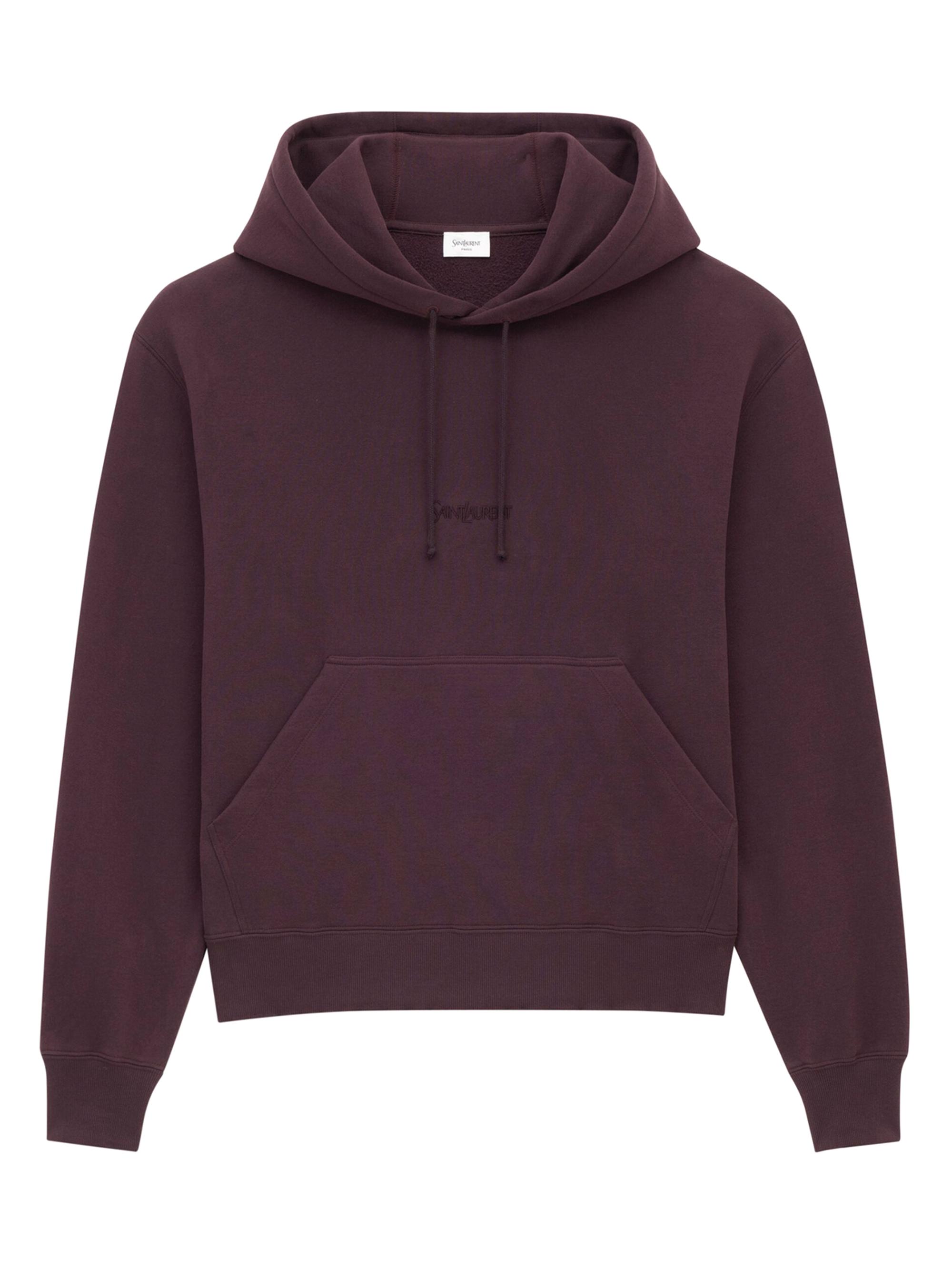 Saint Laurent Men's Logo Hoodie - Prune