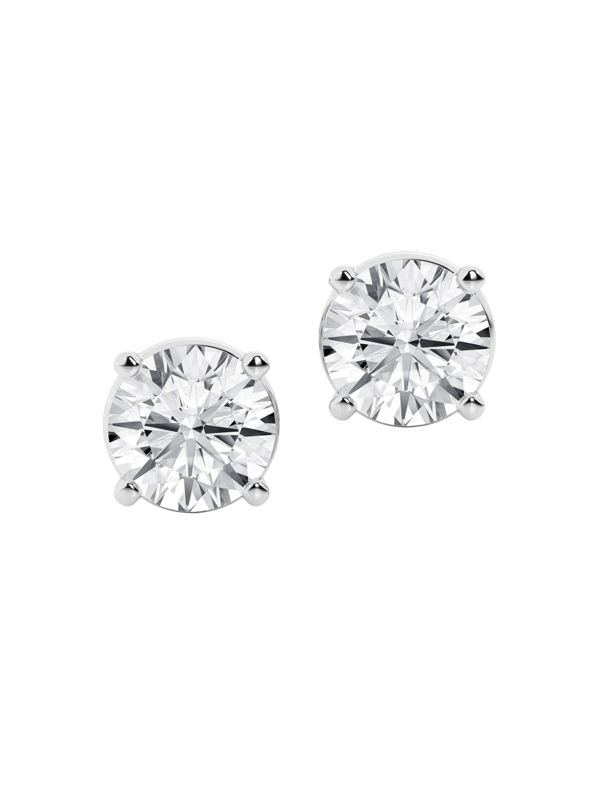 Saks Fifth Avenue Collection Women's 14K White Gold & 4.00 TCW Lab-Grown Diamond Stud Earrings - White Gold