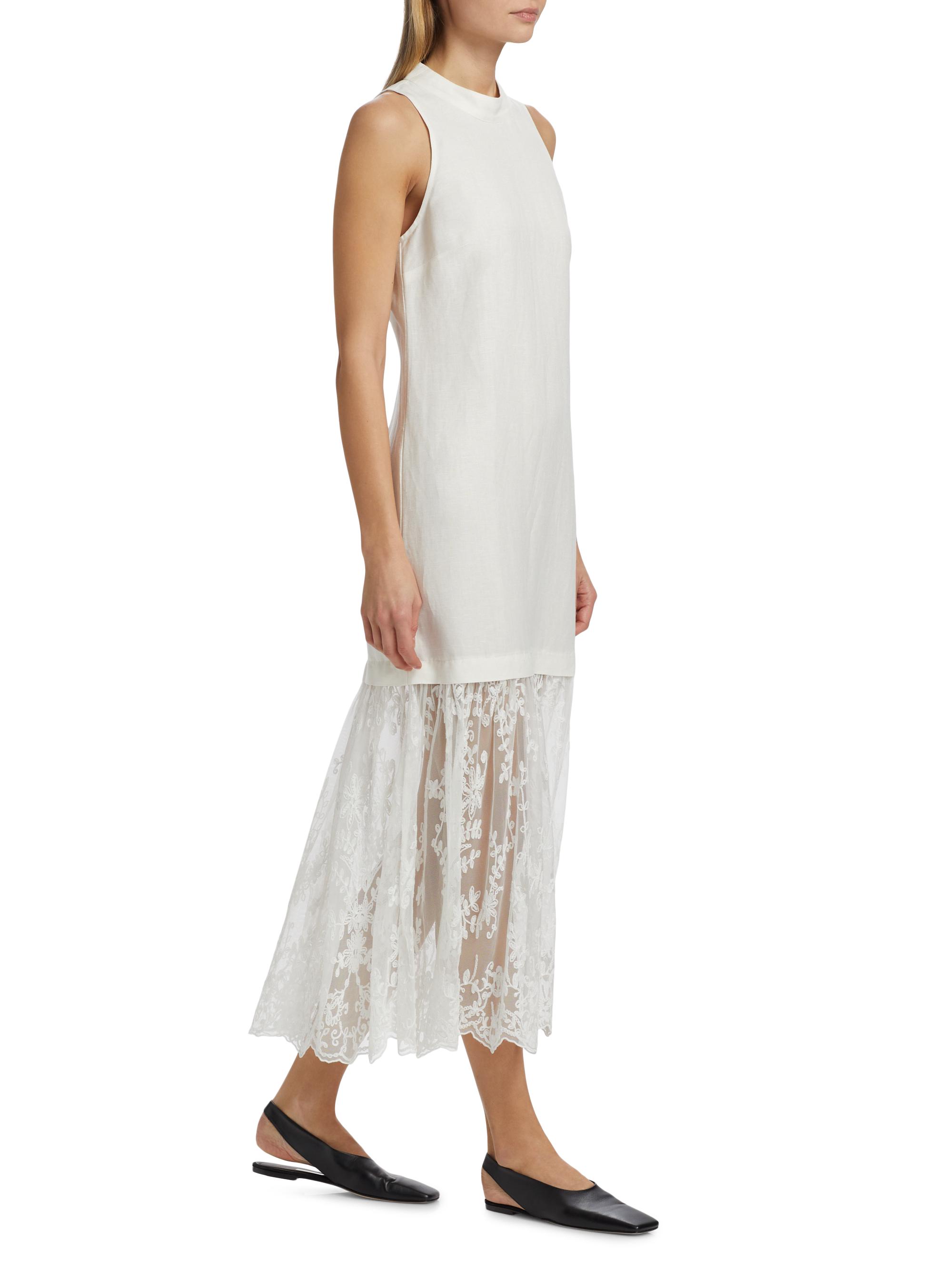 Sea Marja Embroidery Mesh Tank Dress | Saks Fifth Avenue