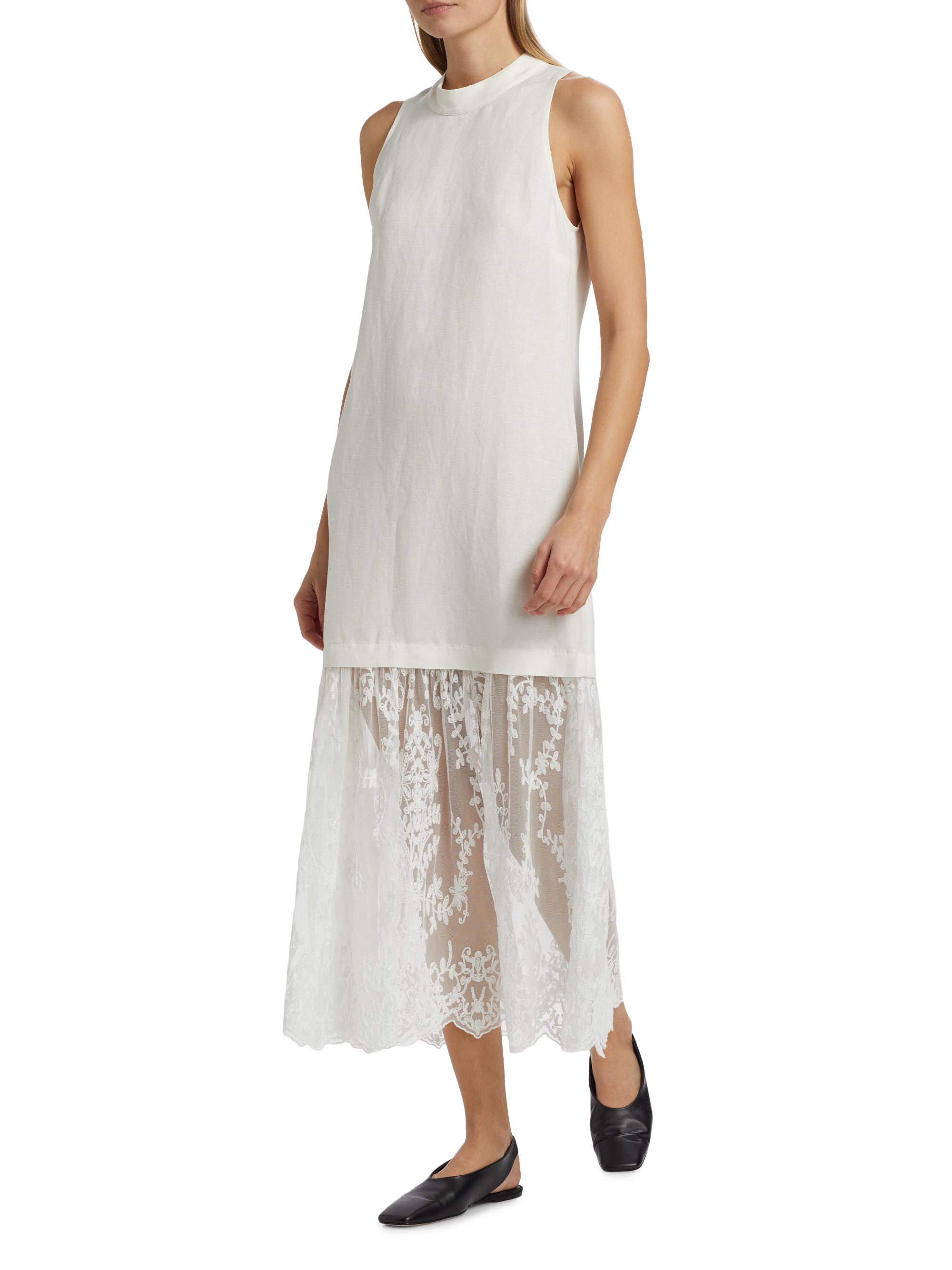 Sea Marja Embroidery Mesh Tank Dress | Saks Fifth Avenue