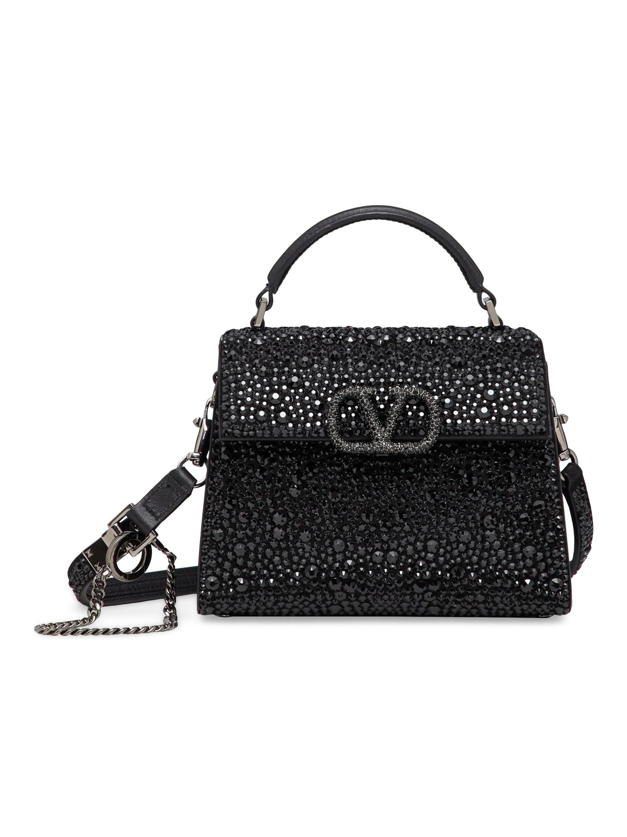 Valentino Garavani Mini VSling Top Handle Bag with Sparkling