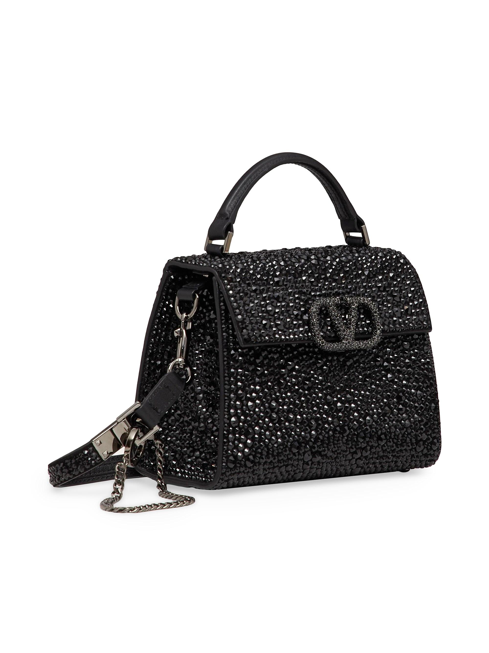 Valentino Garavani Mini VSling Top Handle Bag with Sparkling