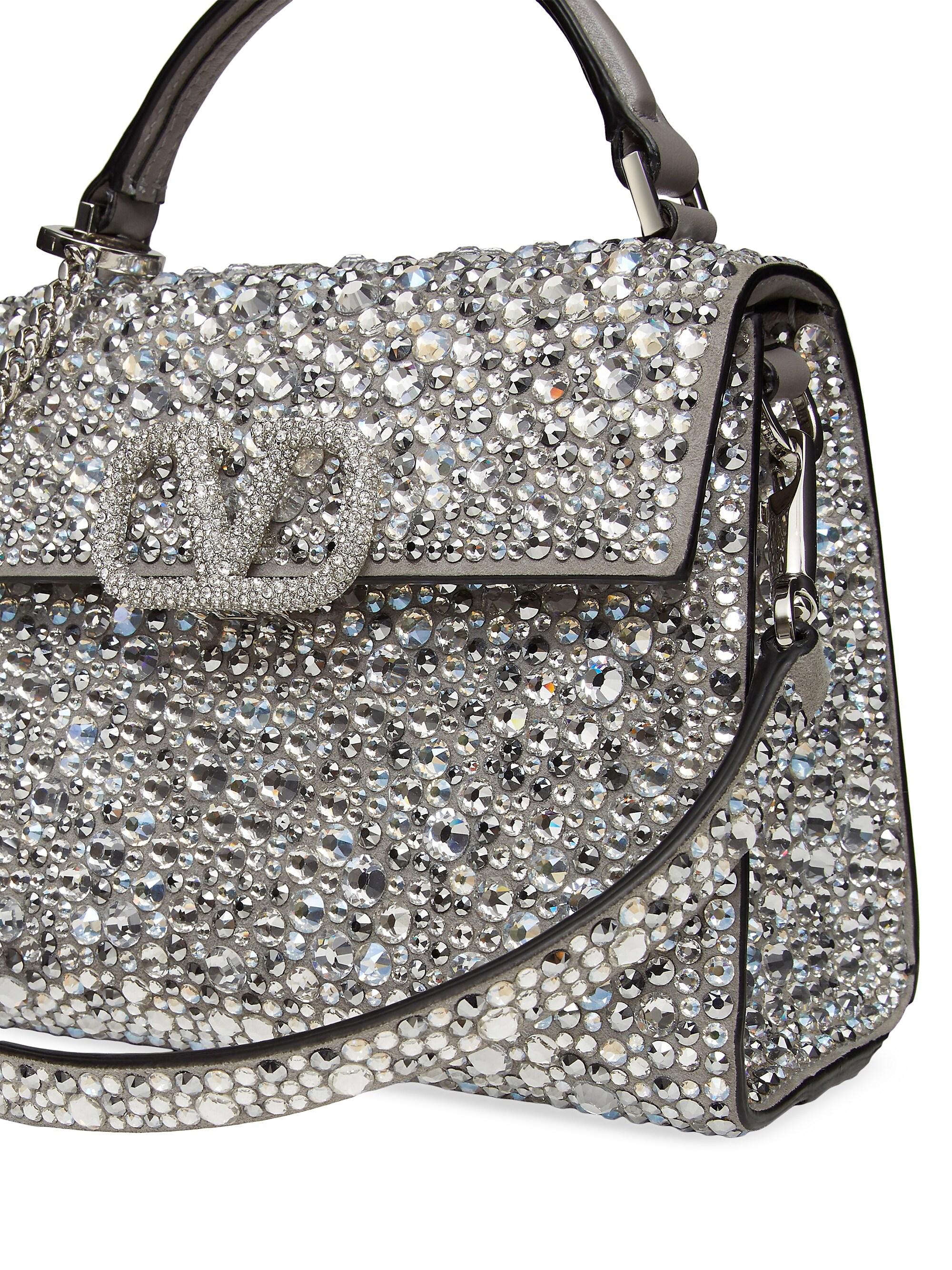 Valentino Garavani Mini VSling Top Handle Bag with Sparkling
