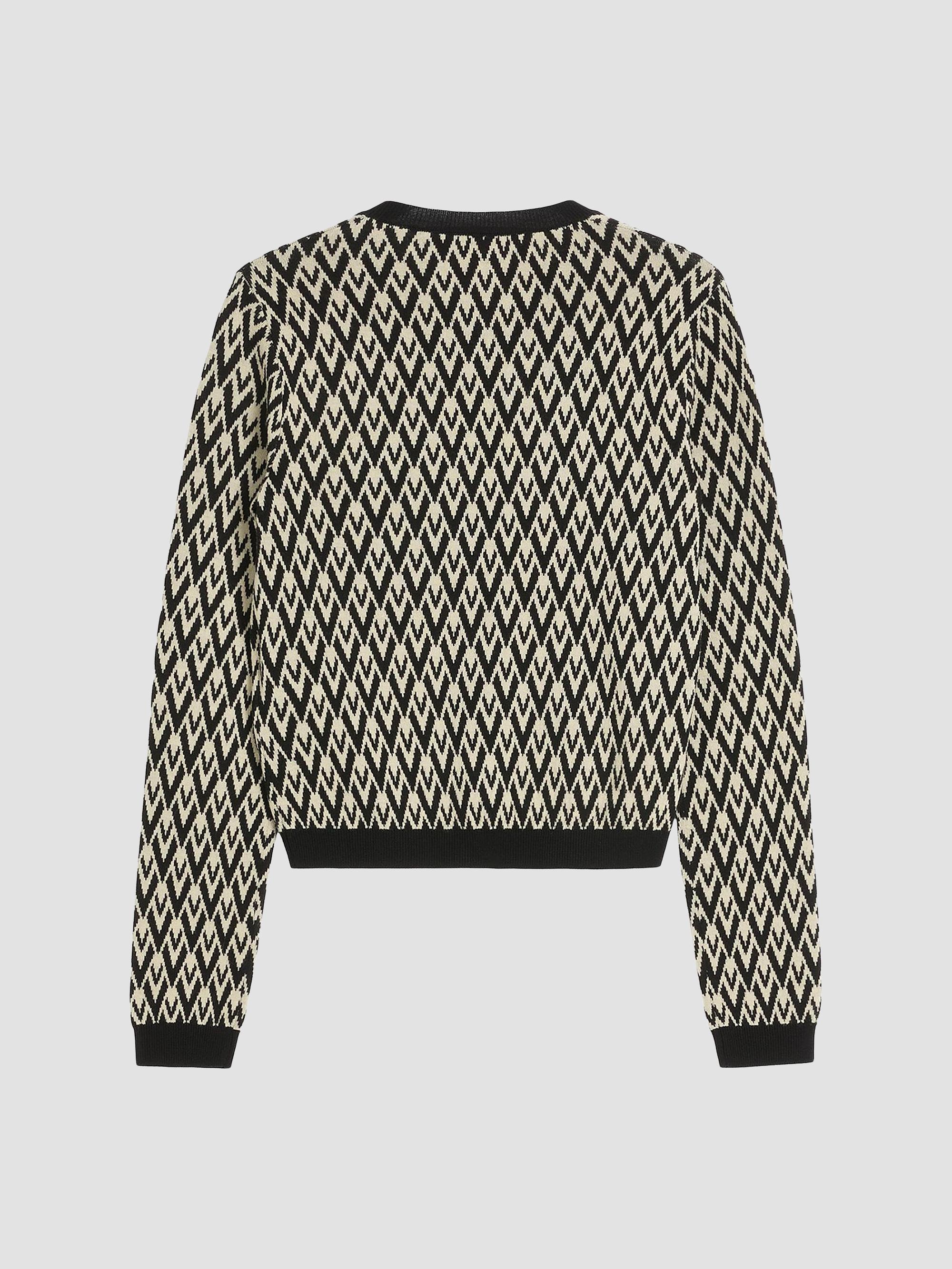 VALENTINO Vジャカードパターン カーディガン Valentino Garavani Wool Cardigan with Toute La V Jacquard Pattern