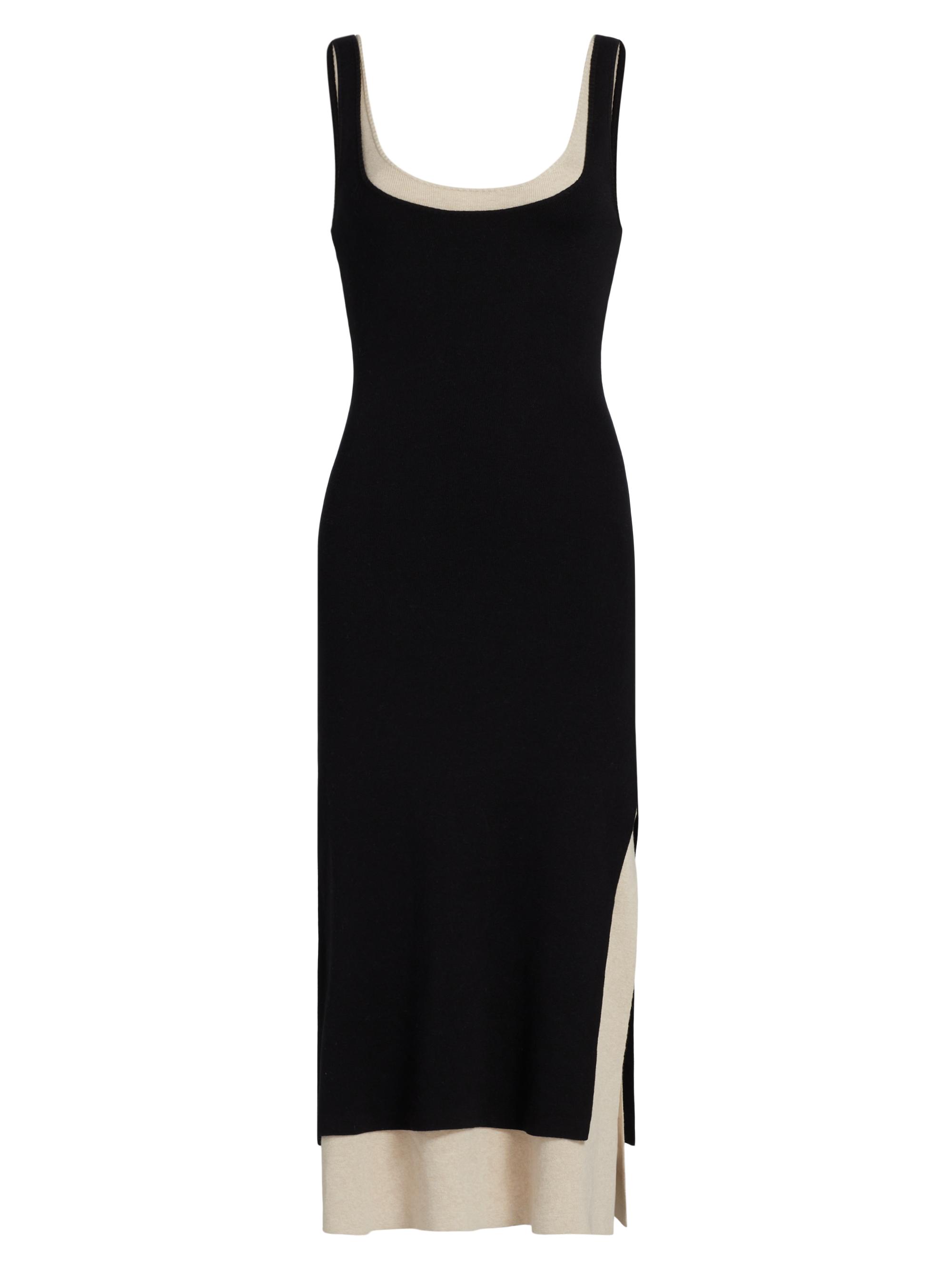 Naadam Women's Cotton-Silk Layered Tank Midi-Dress - Black Combo