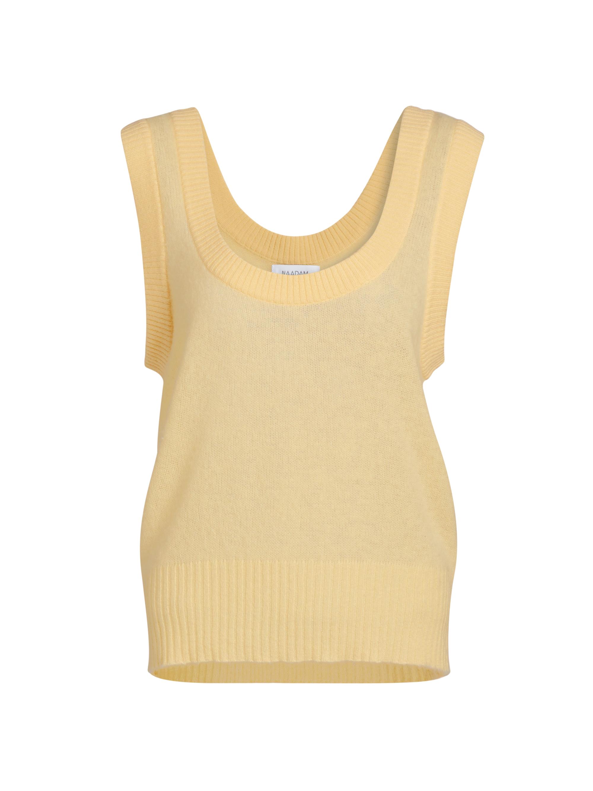 Naadam Women's Featherweight Cashmere Tank - Pale Yellow