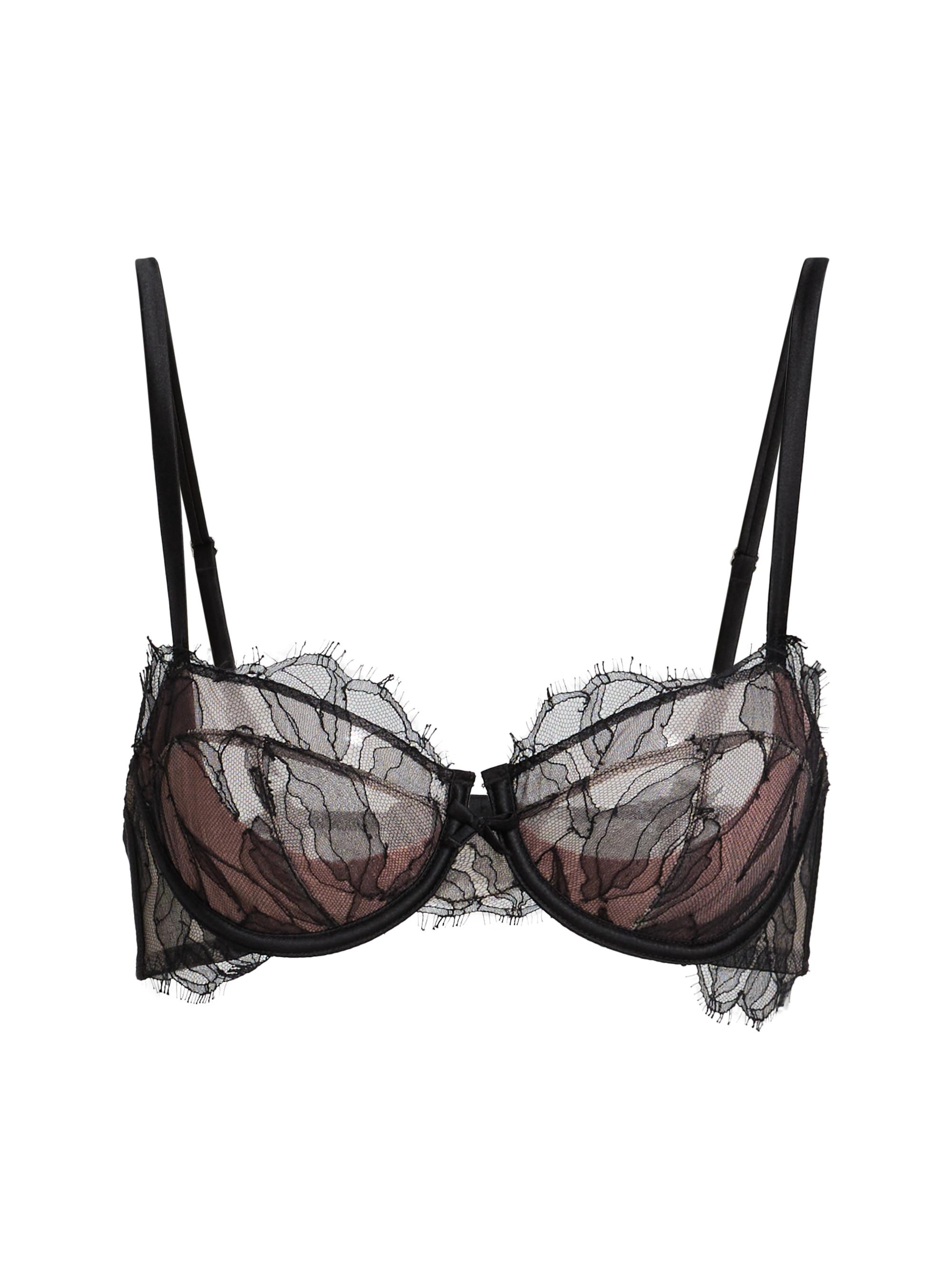 Fleur du Mal Women's Sophie Lace-Silk Balconette Bra - Black