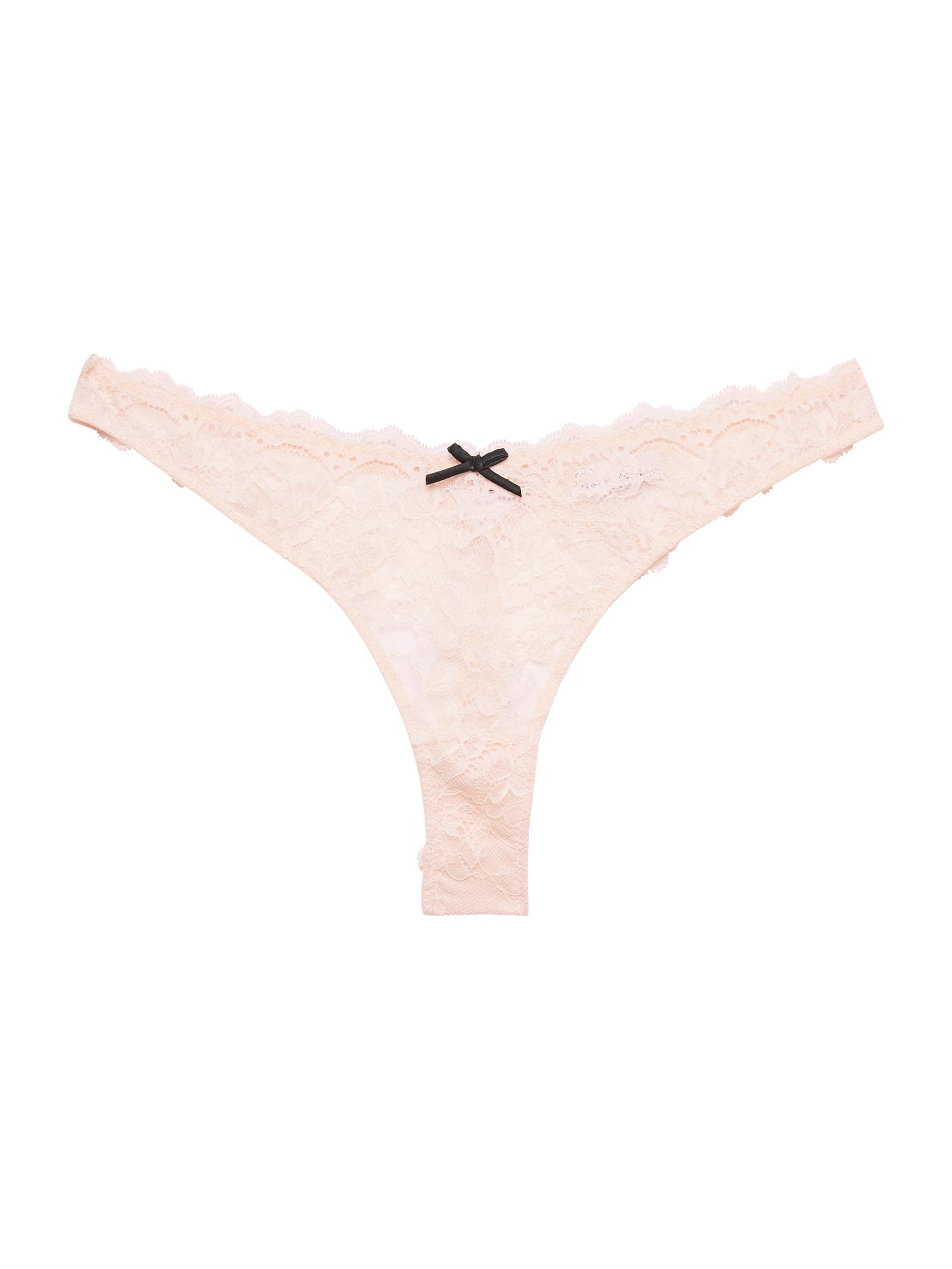 Fleur du Mal Women's Bianca Lace Thong - Buttercup