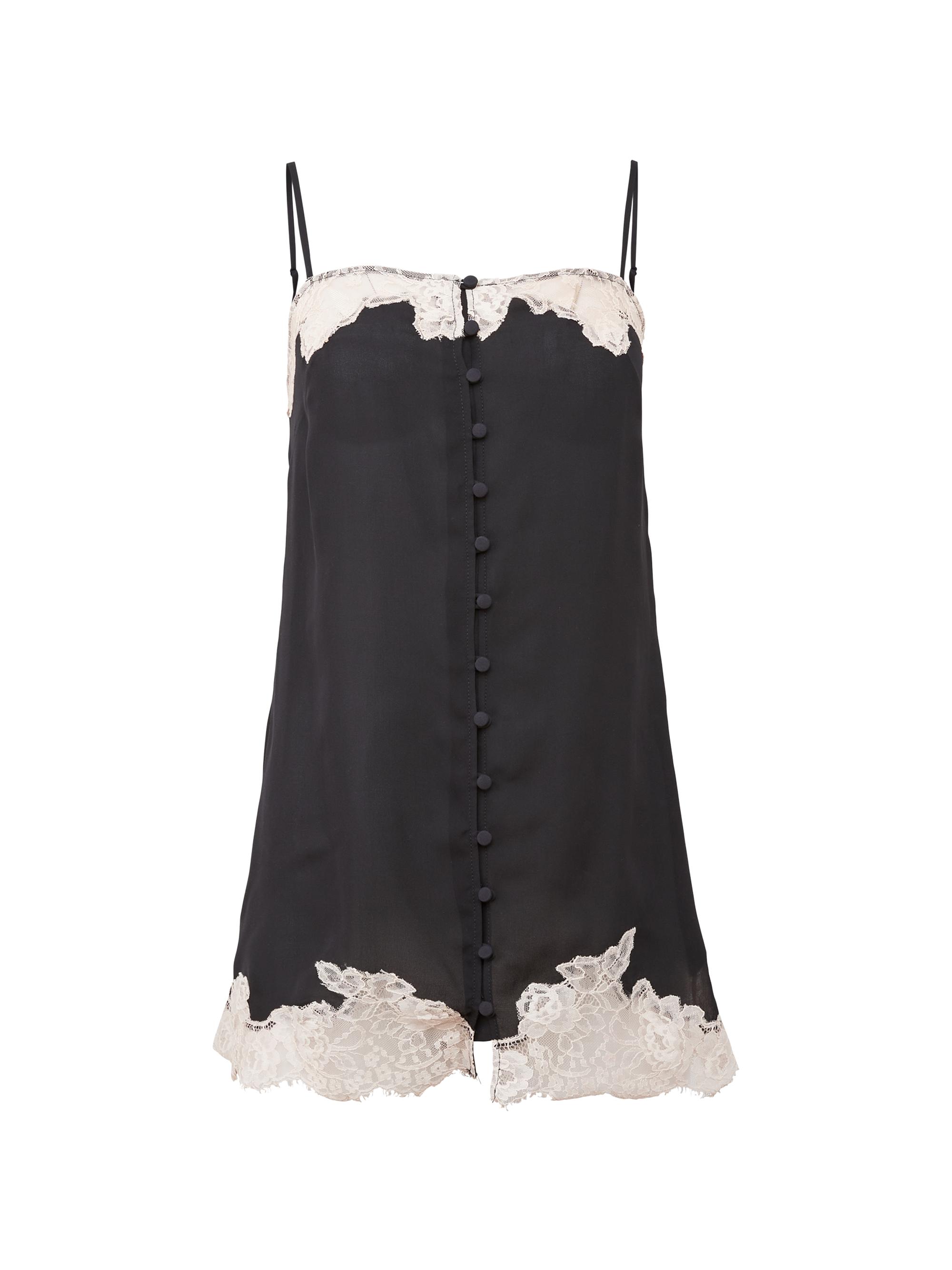 Fleur du Mal Women's Lace Appliqué Silk Slip - Black | Thumbnail 7