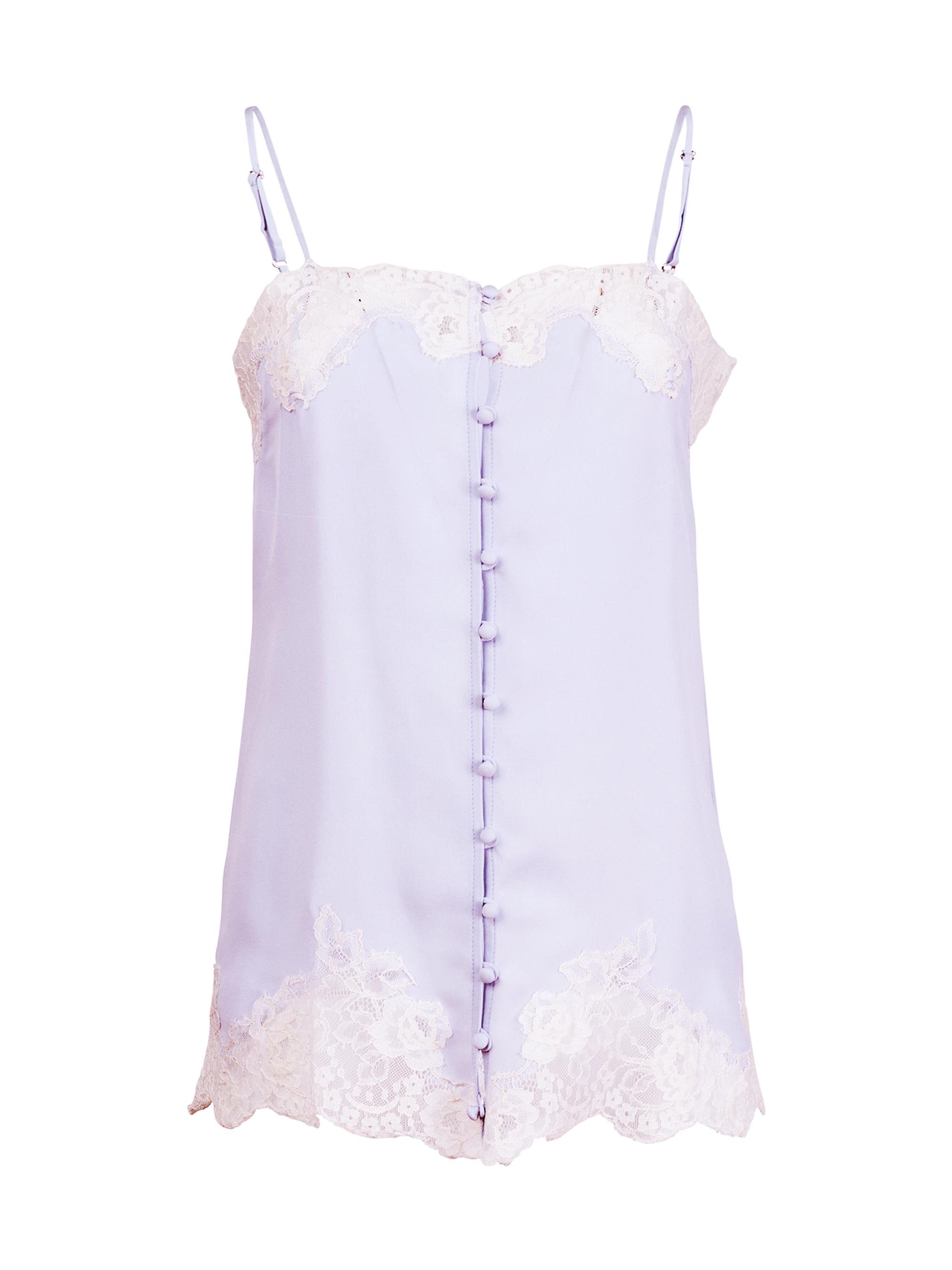 Fleur du Mal Women's Lace Appliqué Silk Slip - Black