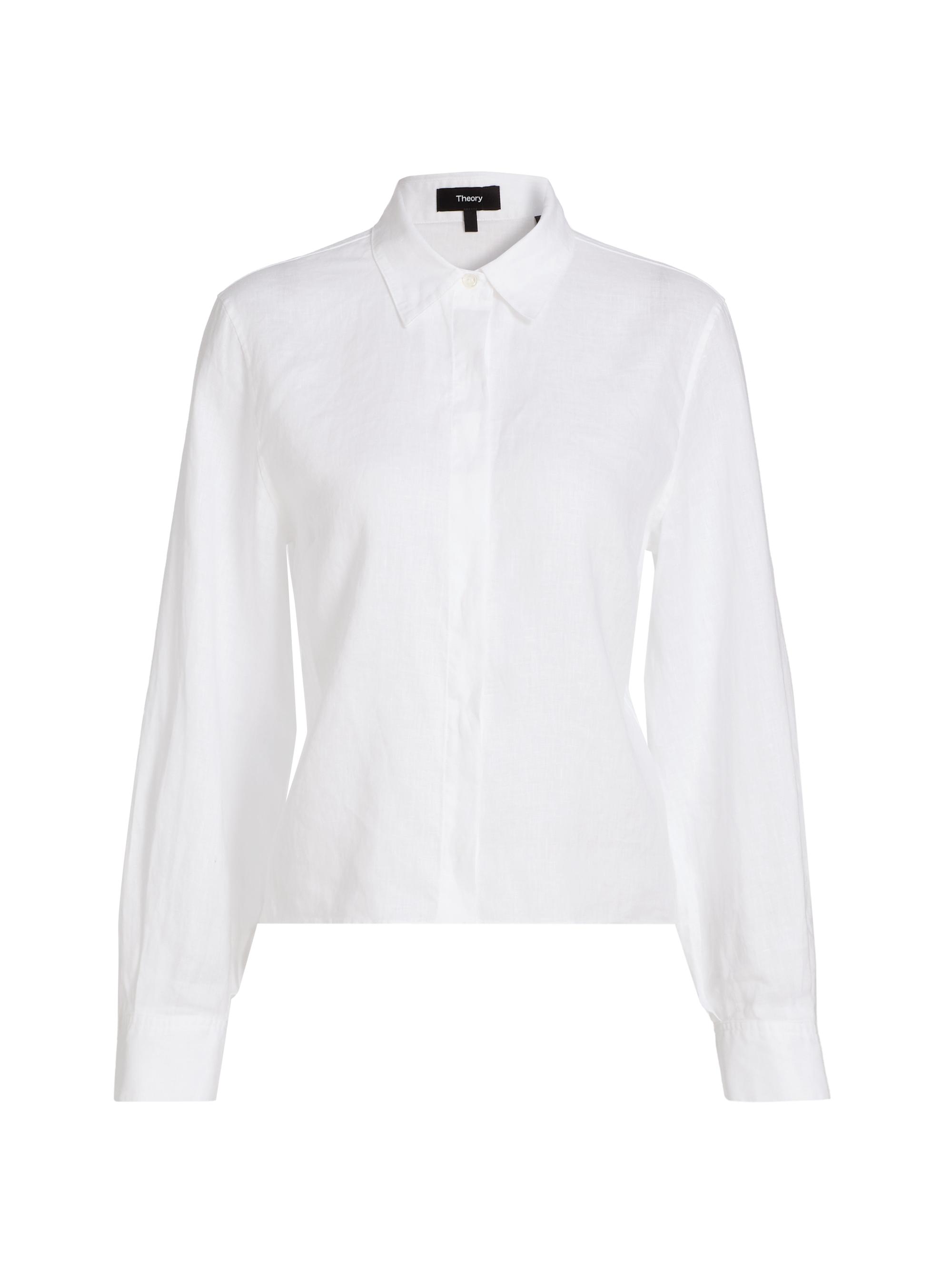 Theory Women's Curve Sleeve Button-Front Shirt - White