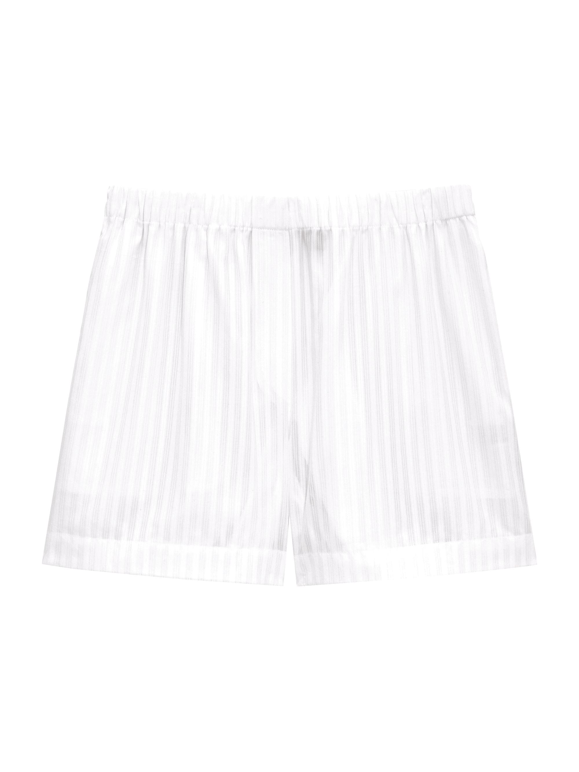 Theory Women's Striped Cotton Boxer Shorts - White