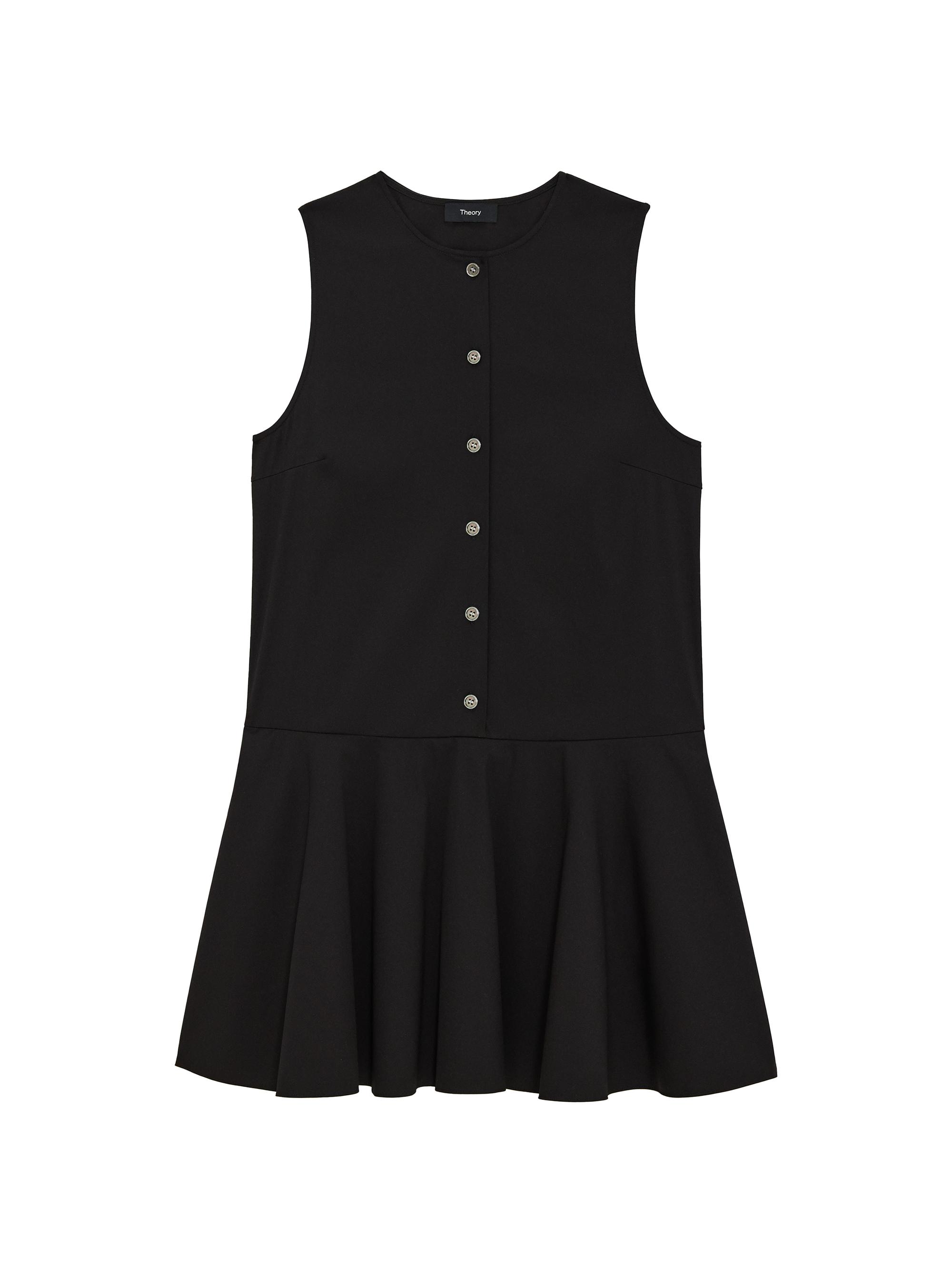 Theory Women's Stretch-Cotton-Blend Drop-Waist Sleeveless Minidress - White