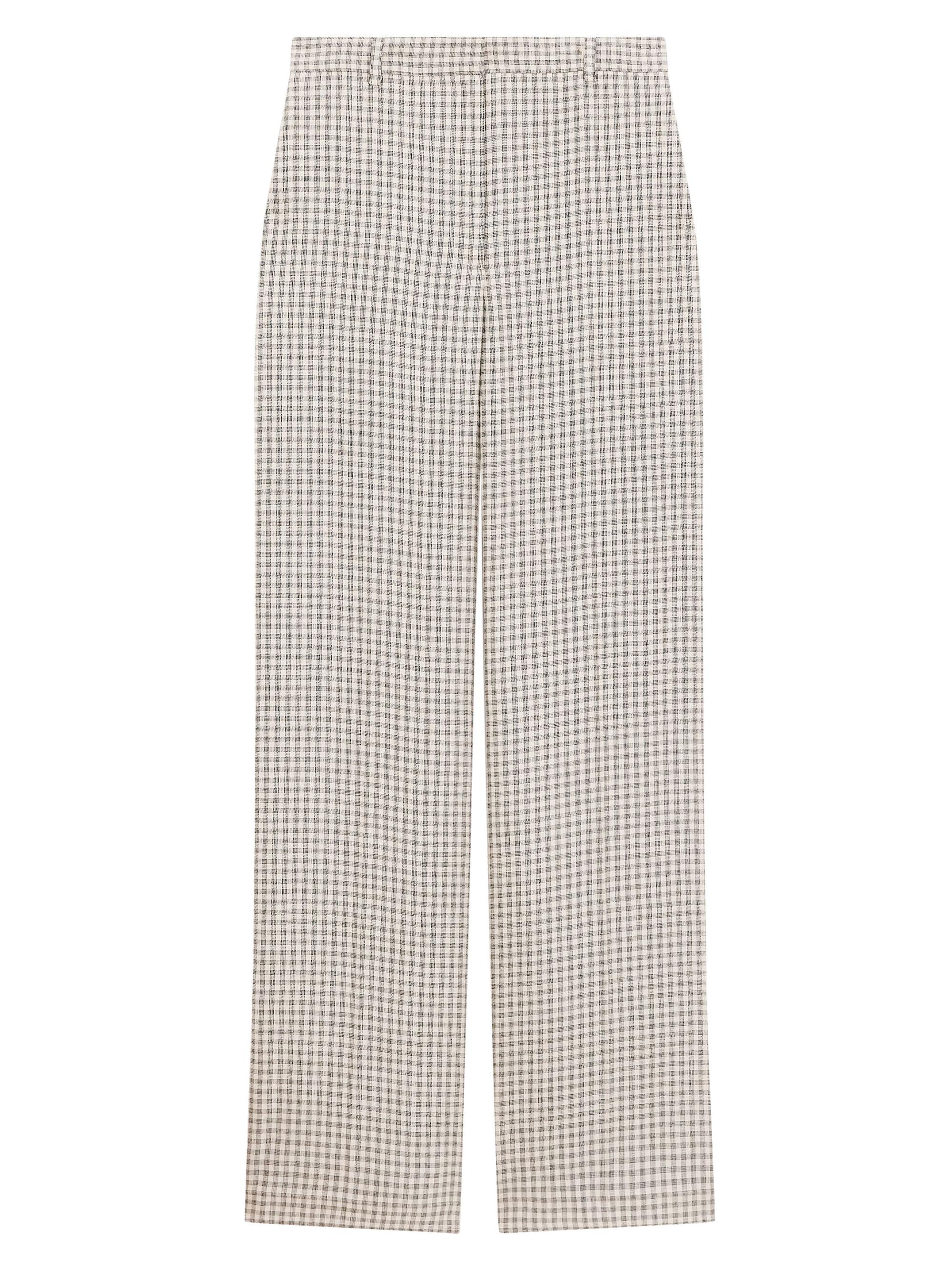 Theory Women's Linen-Blend High-Rise Trousers - Cream Multi