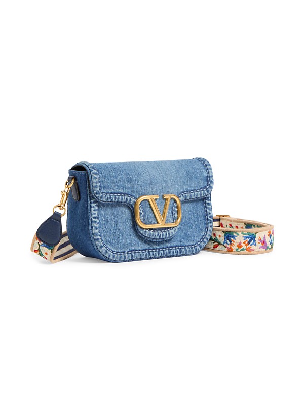 Shop Valentino Garavani Alltime Denim Shoulder Bag with Shop Valentino Garavani Alltime Denim Shoulder Bag with