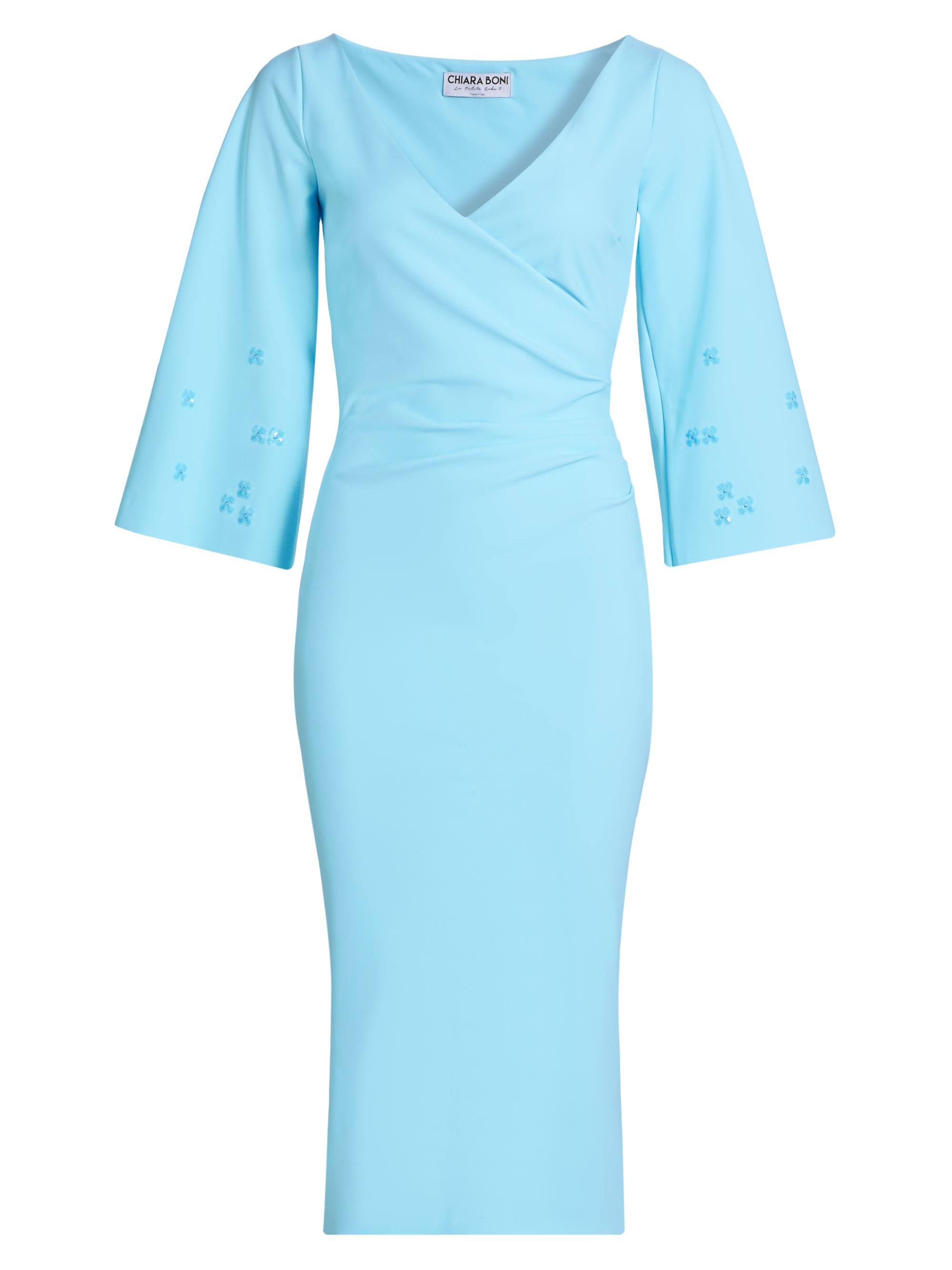 Chiara Boni La Petite Robe Women's Masami Gathered Jersey Knee-Length Dress - Celeste