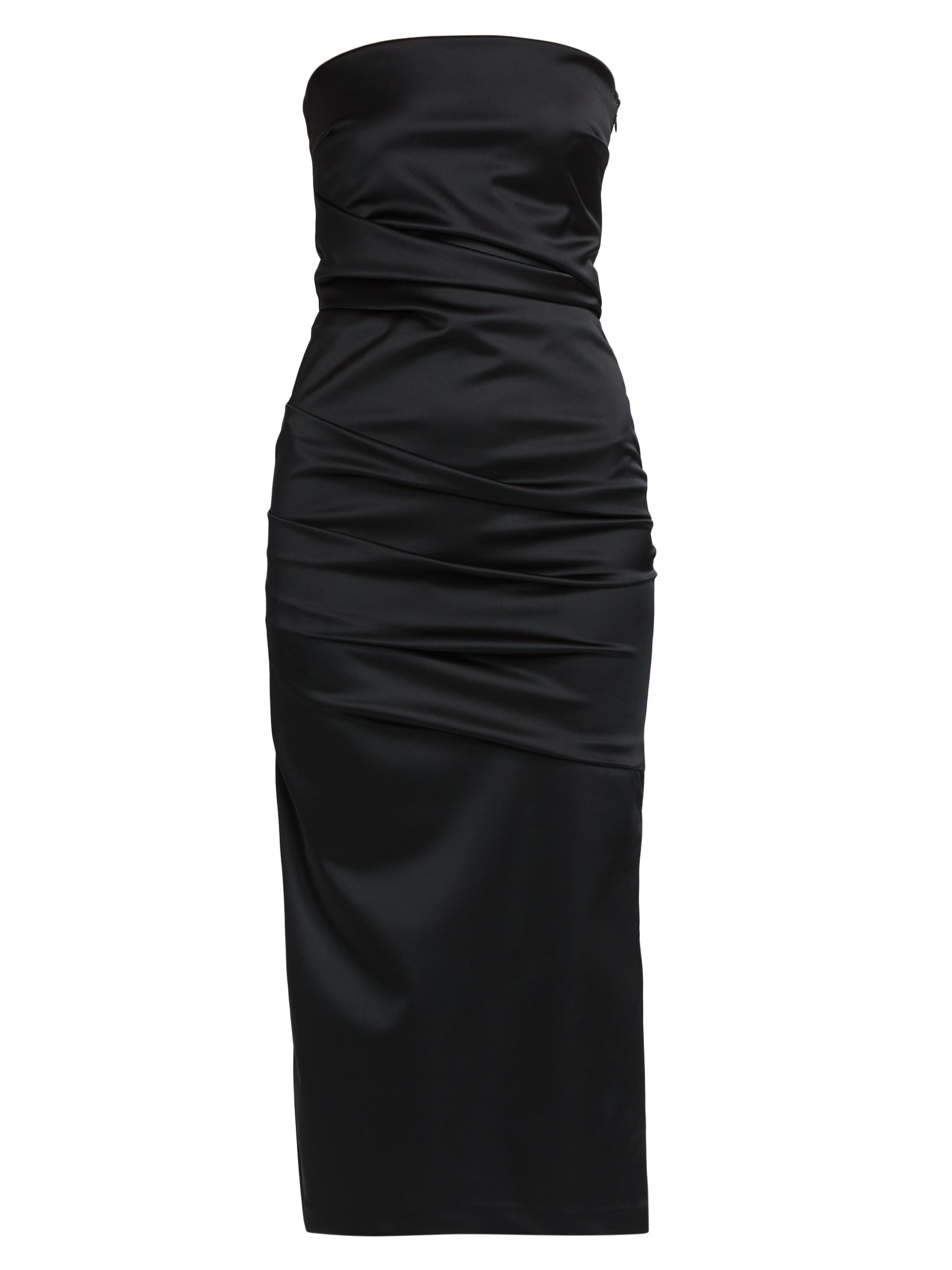 Chiara Boni La Petite Robe Women's Keiky Satin Ruched Cocktail Dress - Black