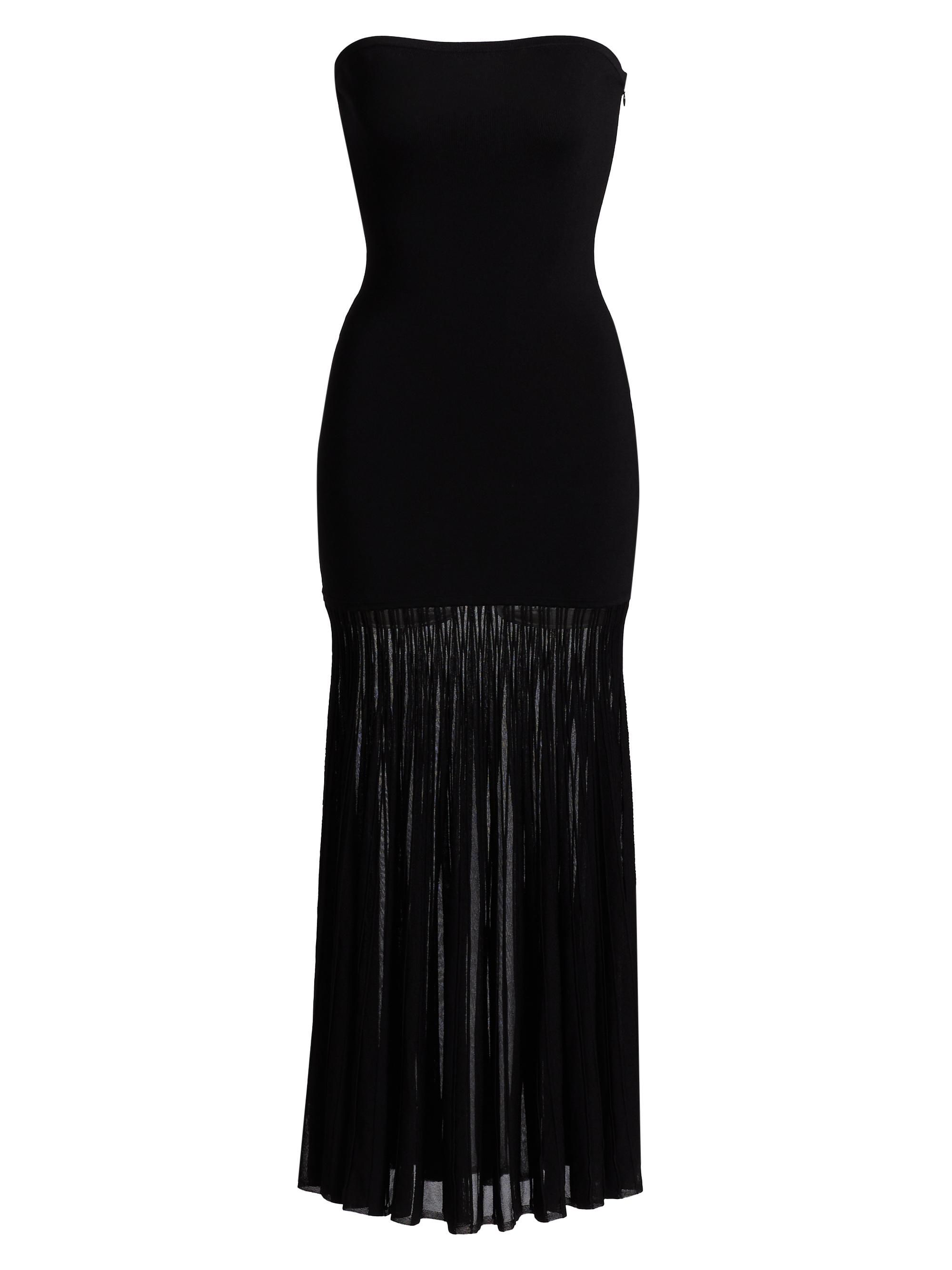 MICHAEL Michael Kors Women's Semi-Sheer Strapless Maxi Dress - Black