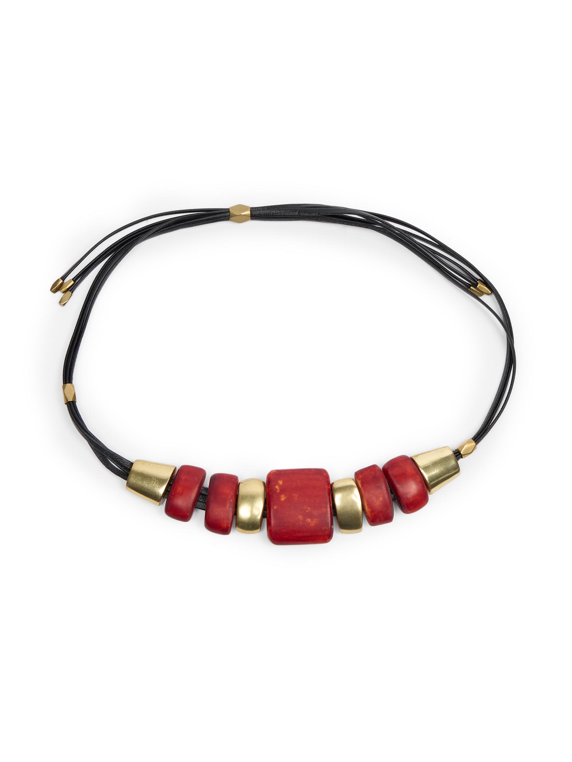 Isabel Marant Women's Goldtone, Leather & Resin Choker - Henna Light Brass