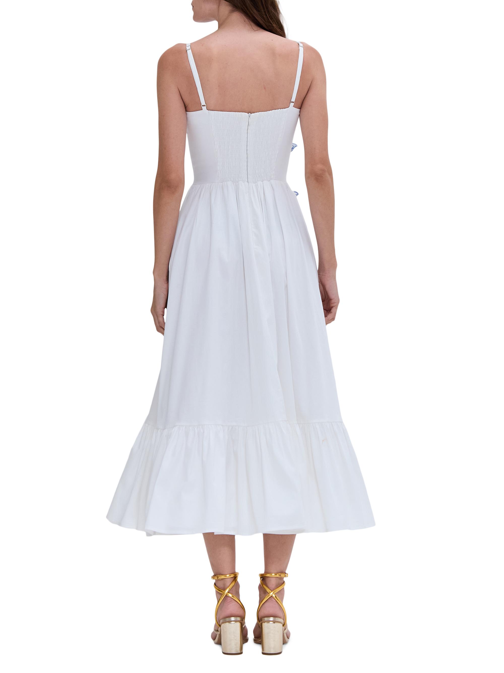 sylvia midi dress Sylvia Garden Reverie Silk Faille Midi Dress in White Floral 14