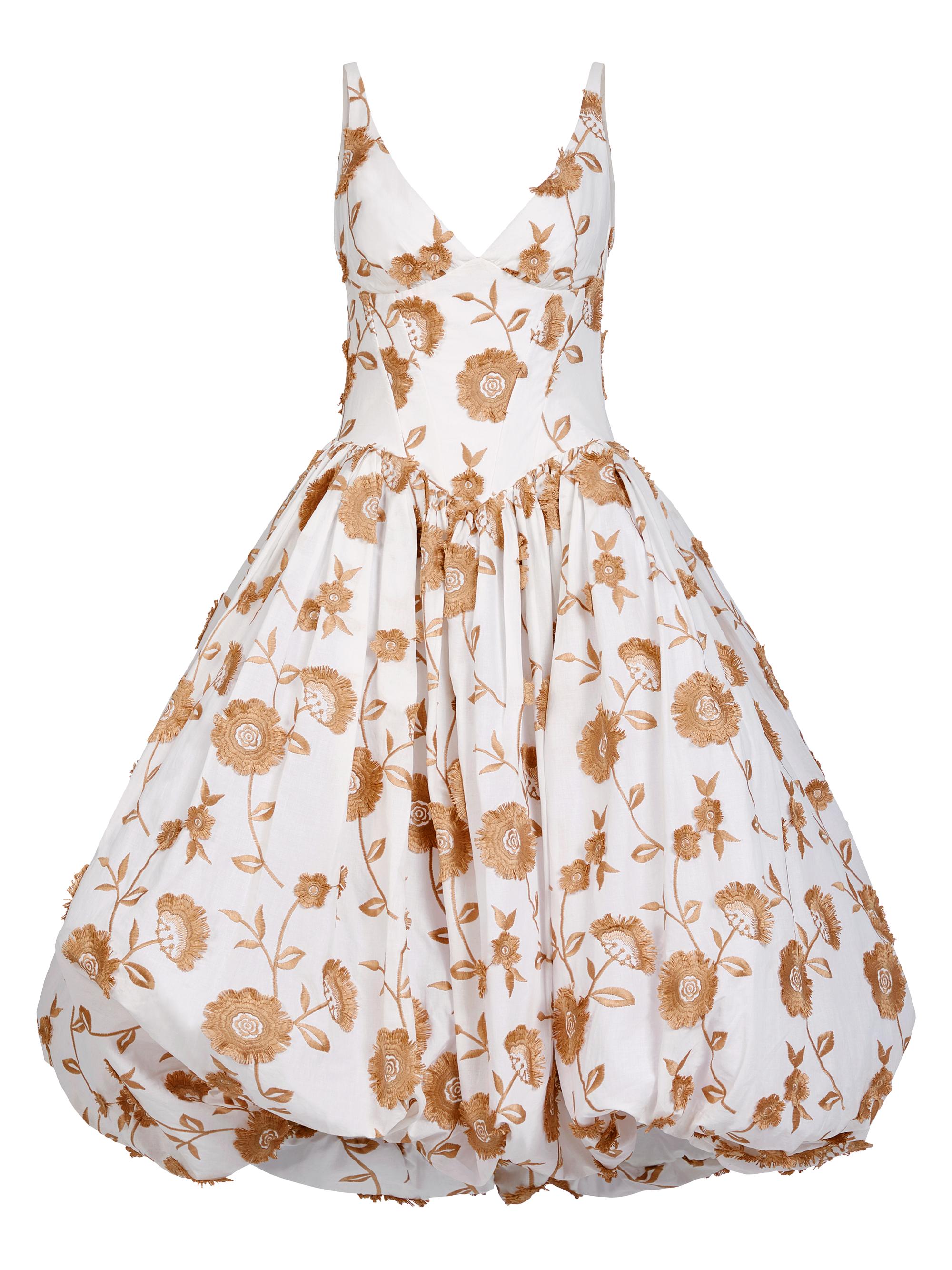 PatBO Women's Bothanical Poplin Floral Cotton Midi-Dress - Off White