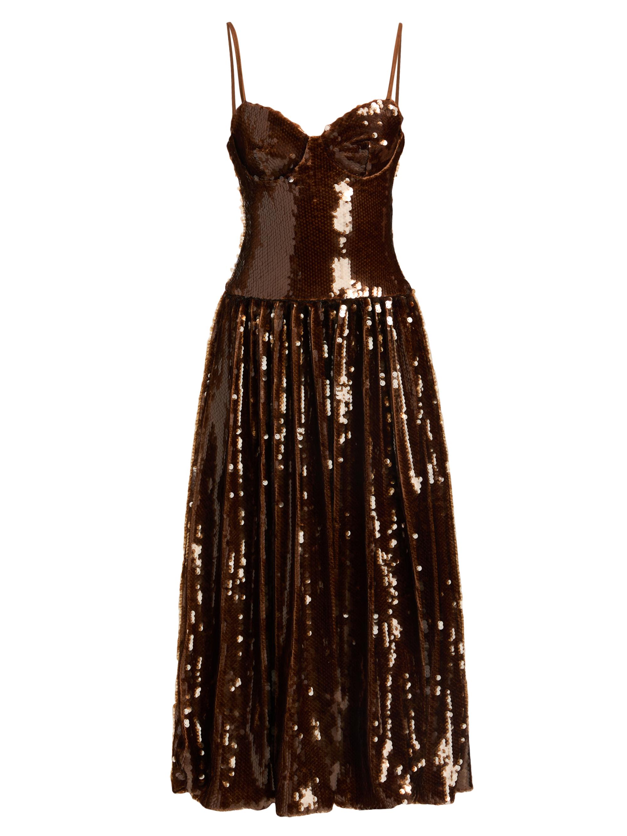PatBO Lace-Velvet Bustier Midi-Dress | Saks Fifth Avenue