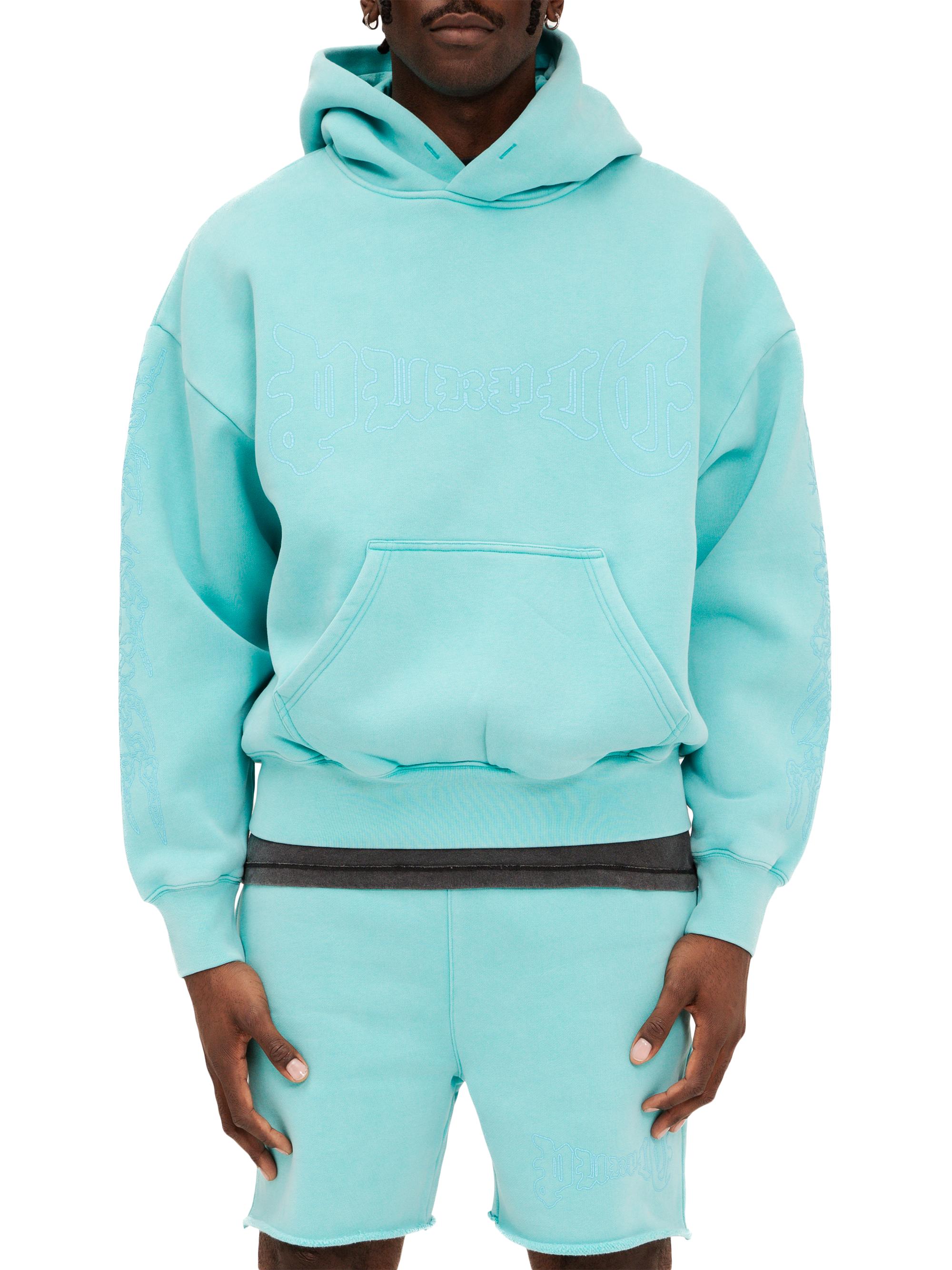 Purple Brand Men's Fleece Oversized Hoodie - Blue