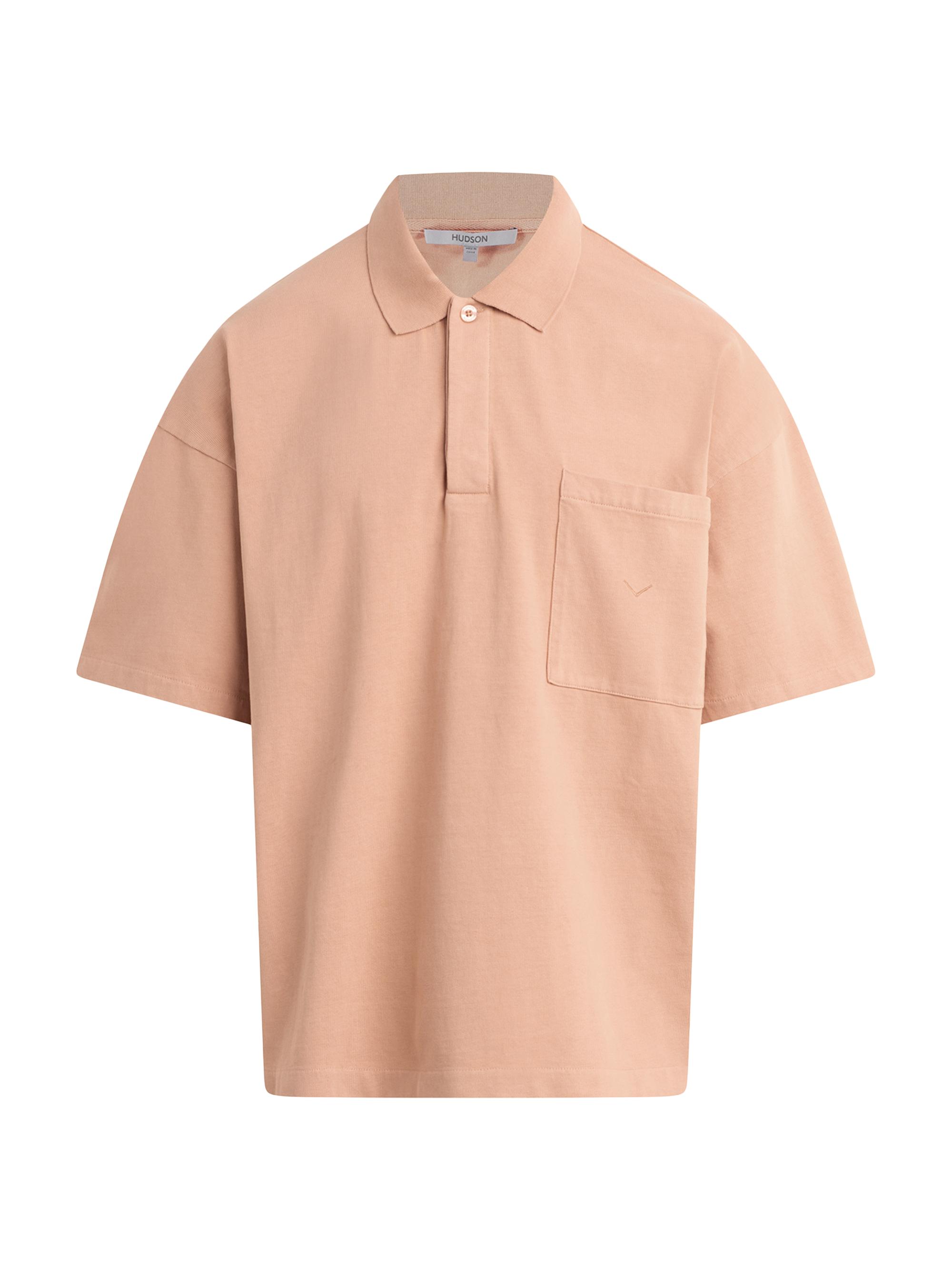Hudson Jeans Men's Heavy-Weight Cotton Polo Shirt - Peach Bloom