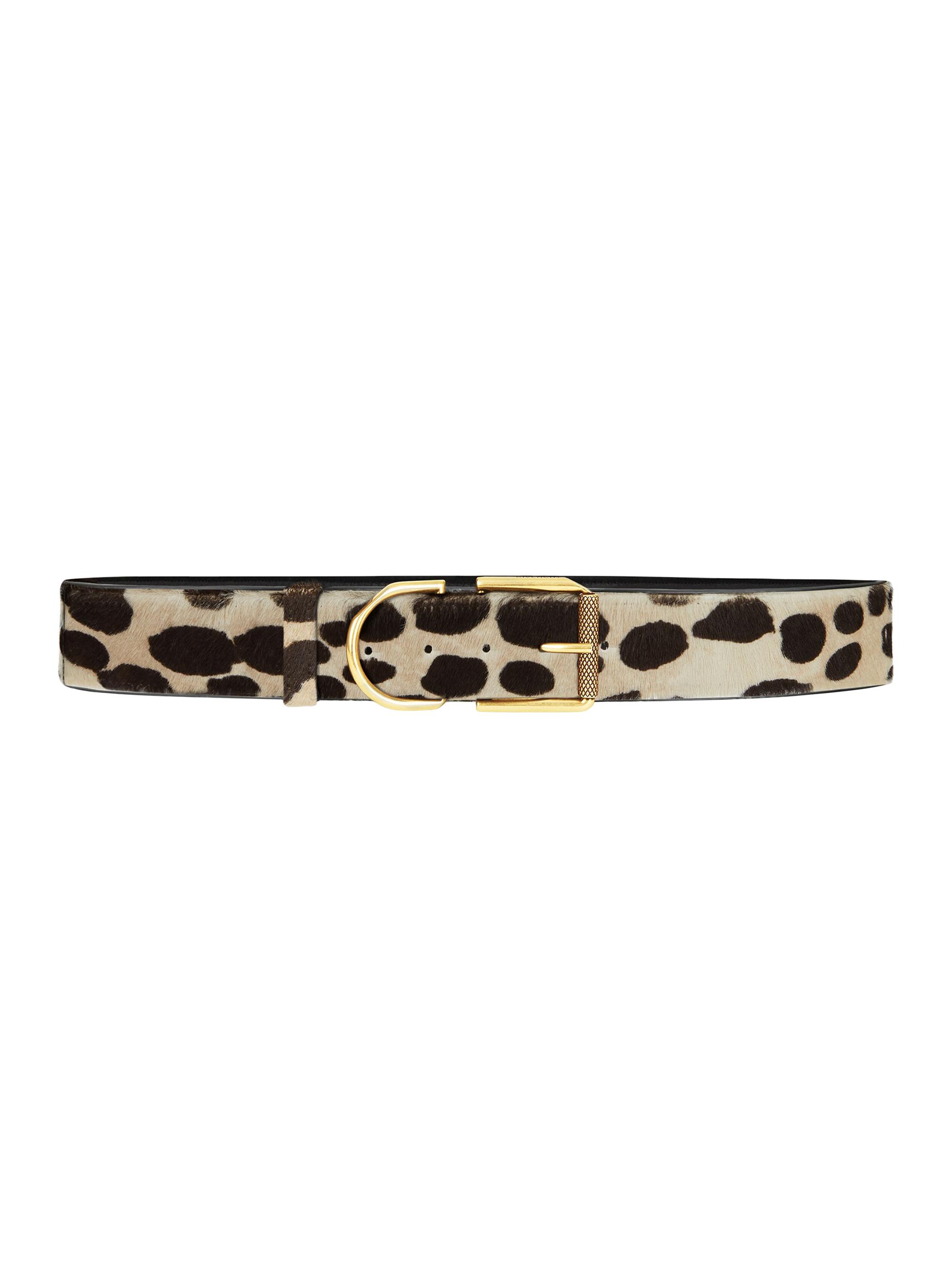 Givenchy Women's Voyou Belt in Leather with Leopard Print - Black Beige