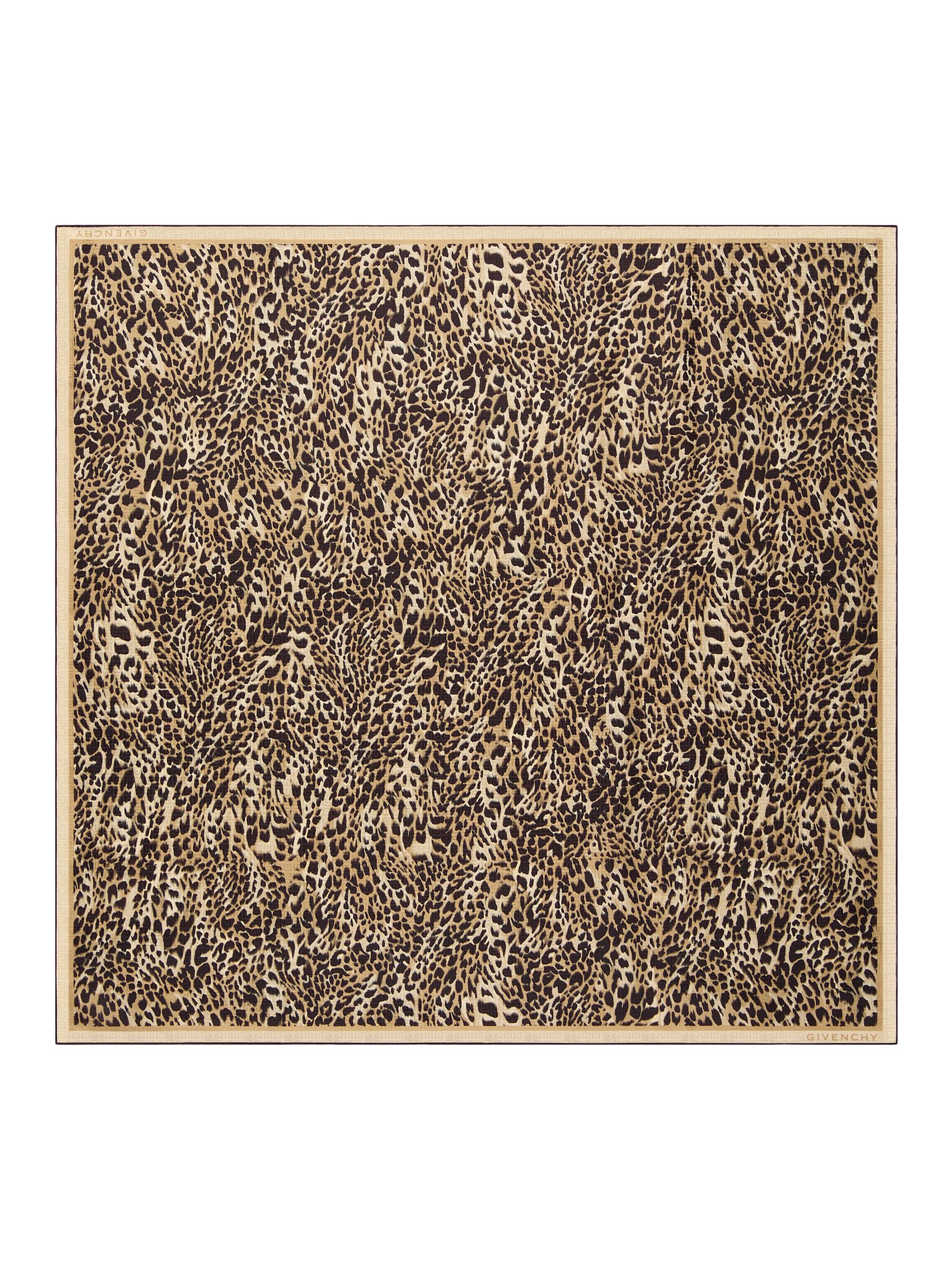 Givenchy Women's 4G Square in Silk with Leopard Print - Beige Black