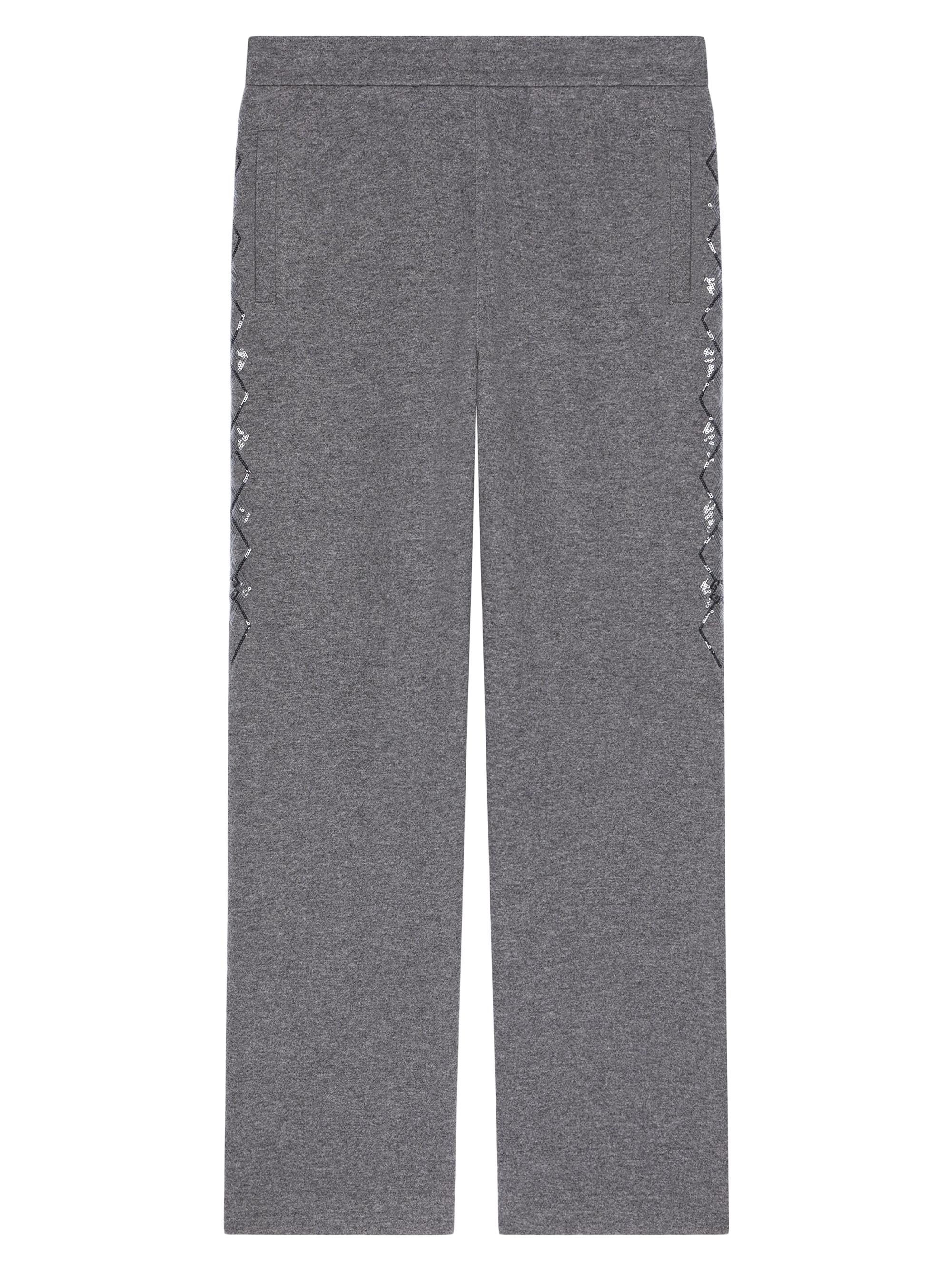 Givenchy Men's Jogger Pants in Fleece with Sequins Argyle - Grey