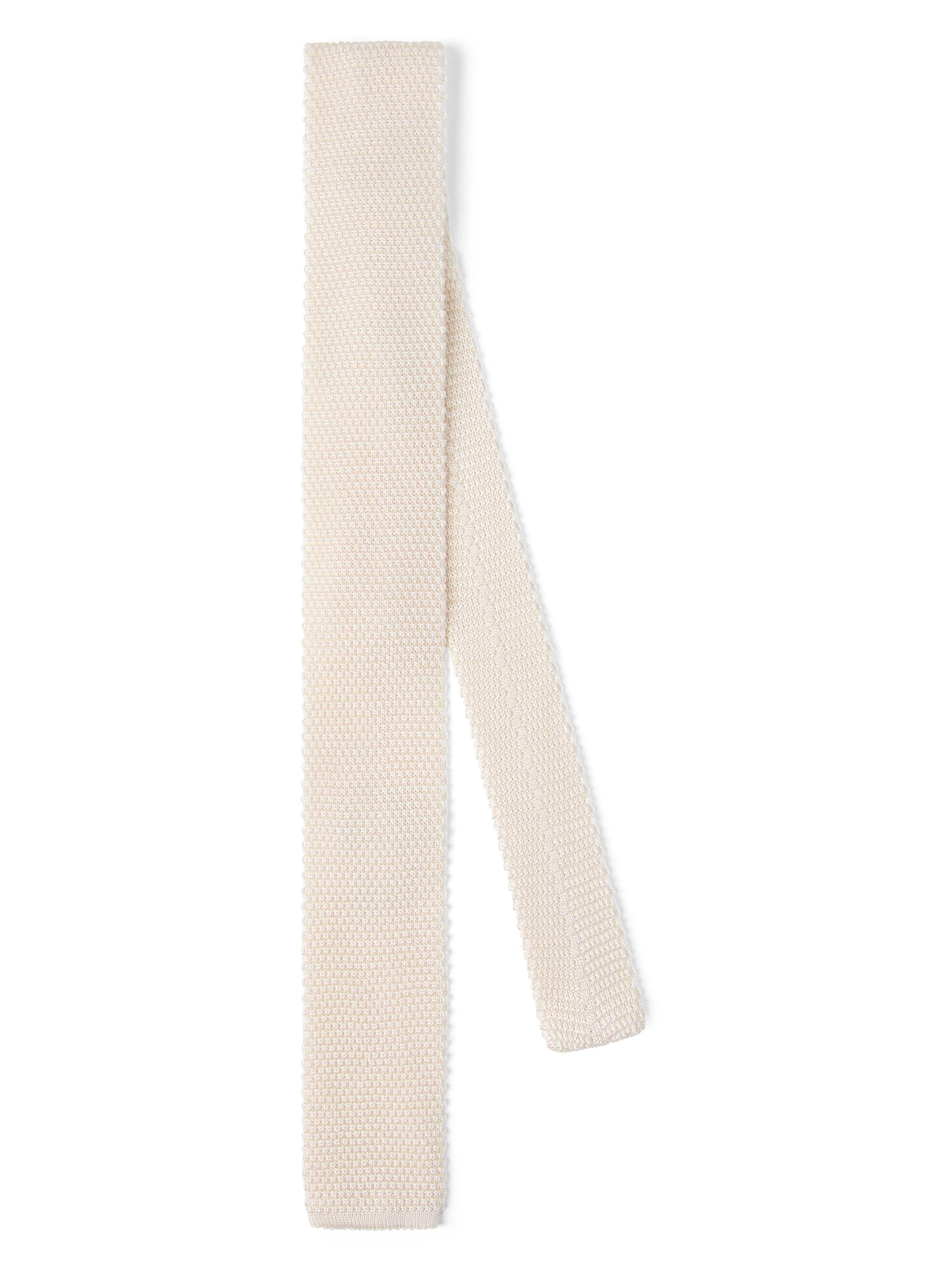 Brunello Cucinelli Men's Silk Knit Tie - Beige